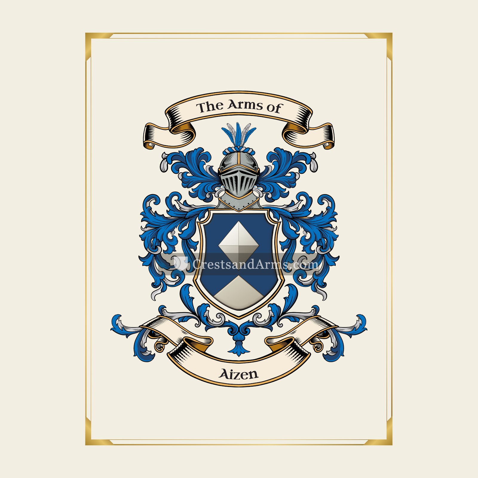 With gold border