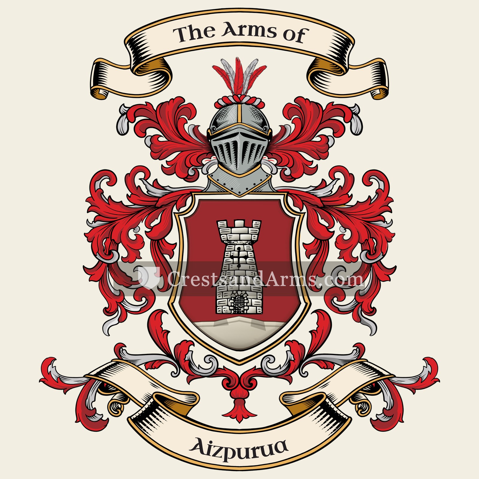 The Aizpurua coat of arms, drawn from the recorded blazon