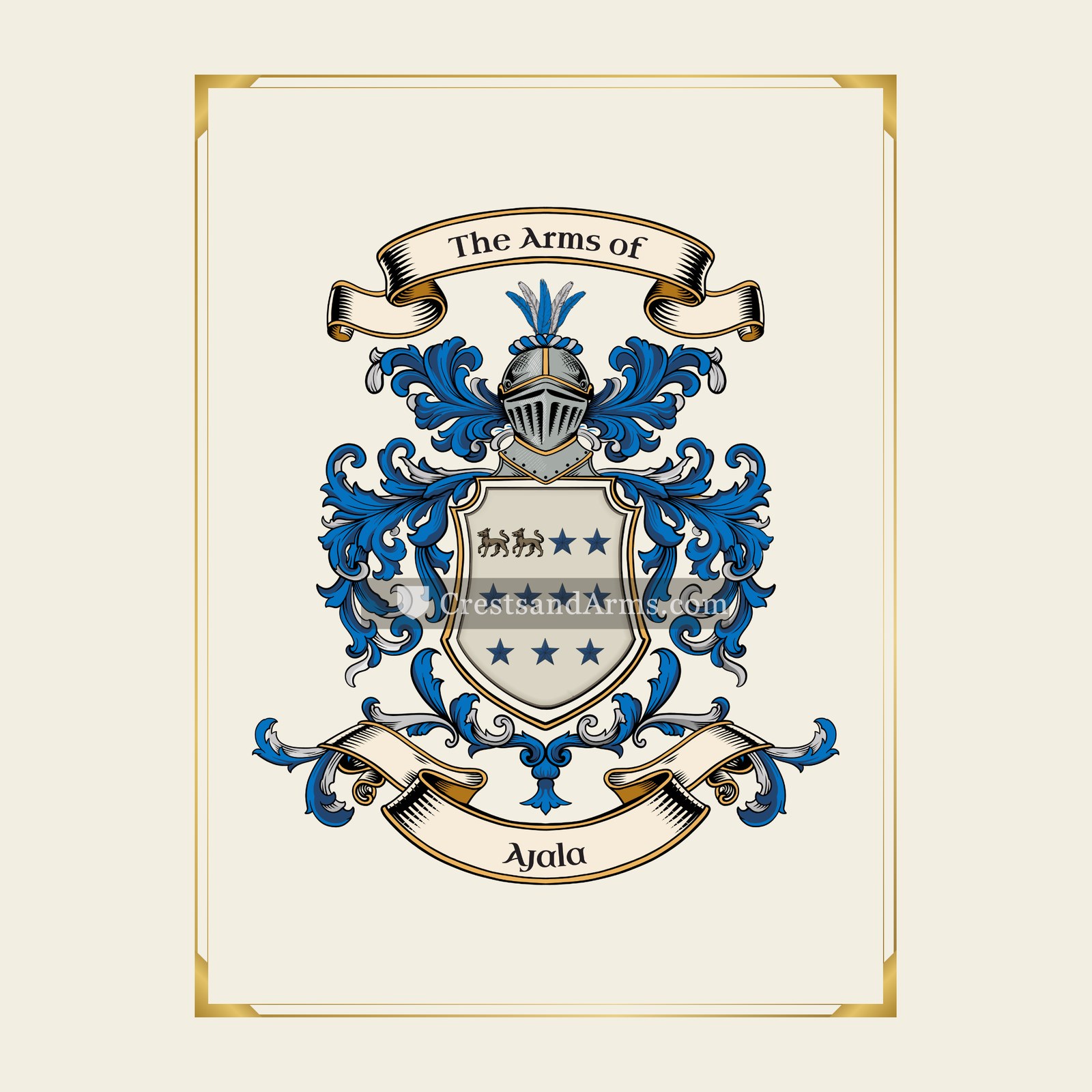 With gold border