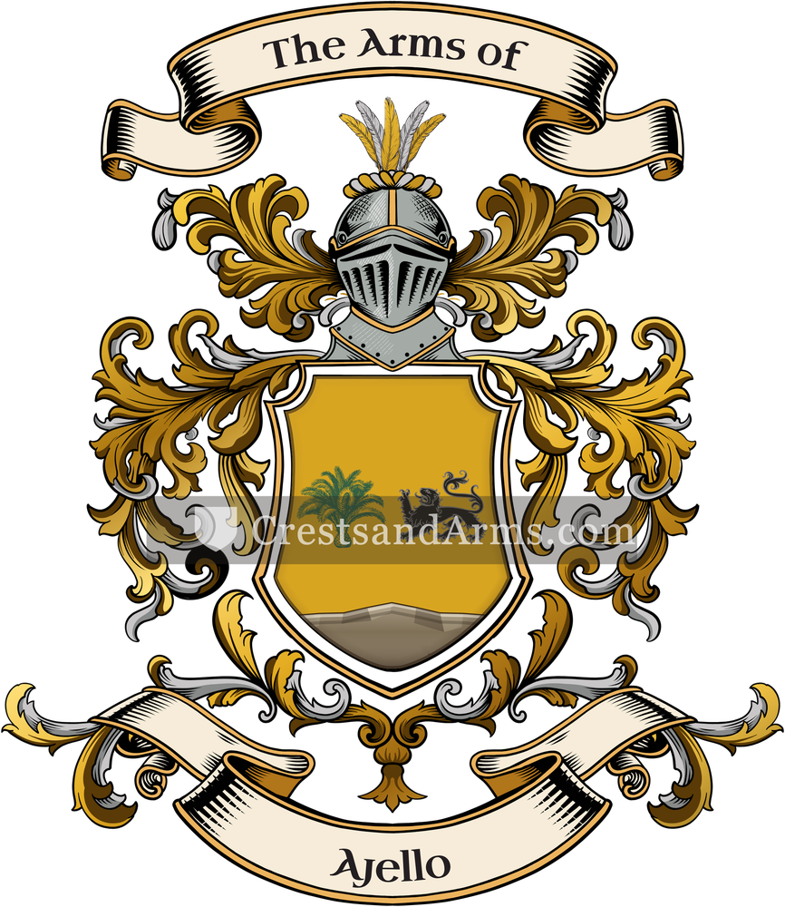 The Ajello coat of arms, drawn from the recorded blazon
