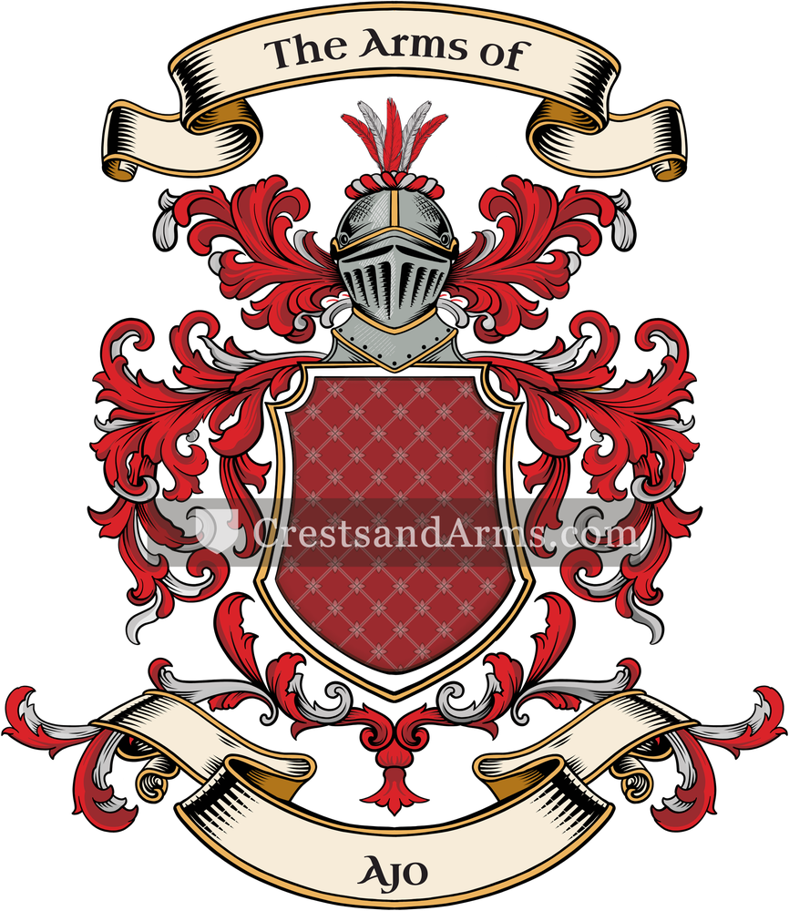 The Ajo coat of arms, drawn from the recorded blazon