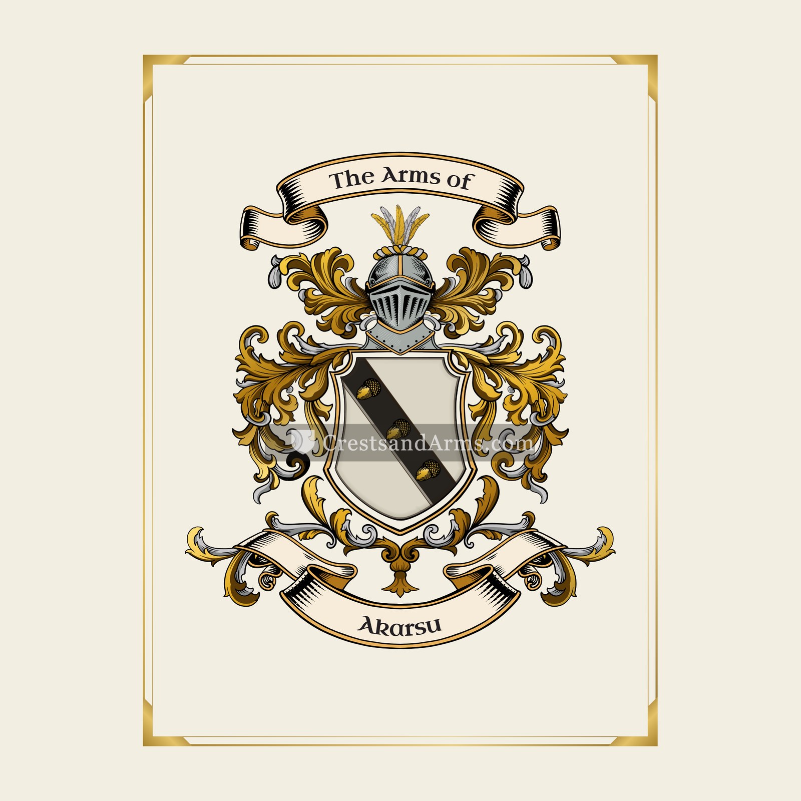 With gold border