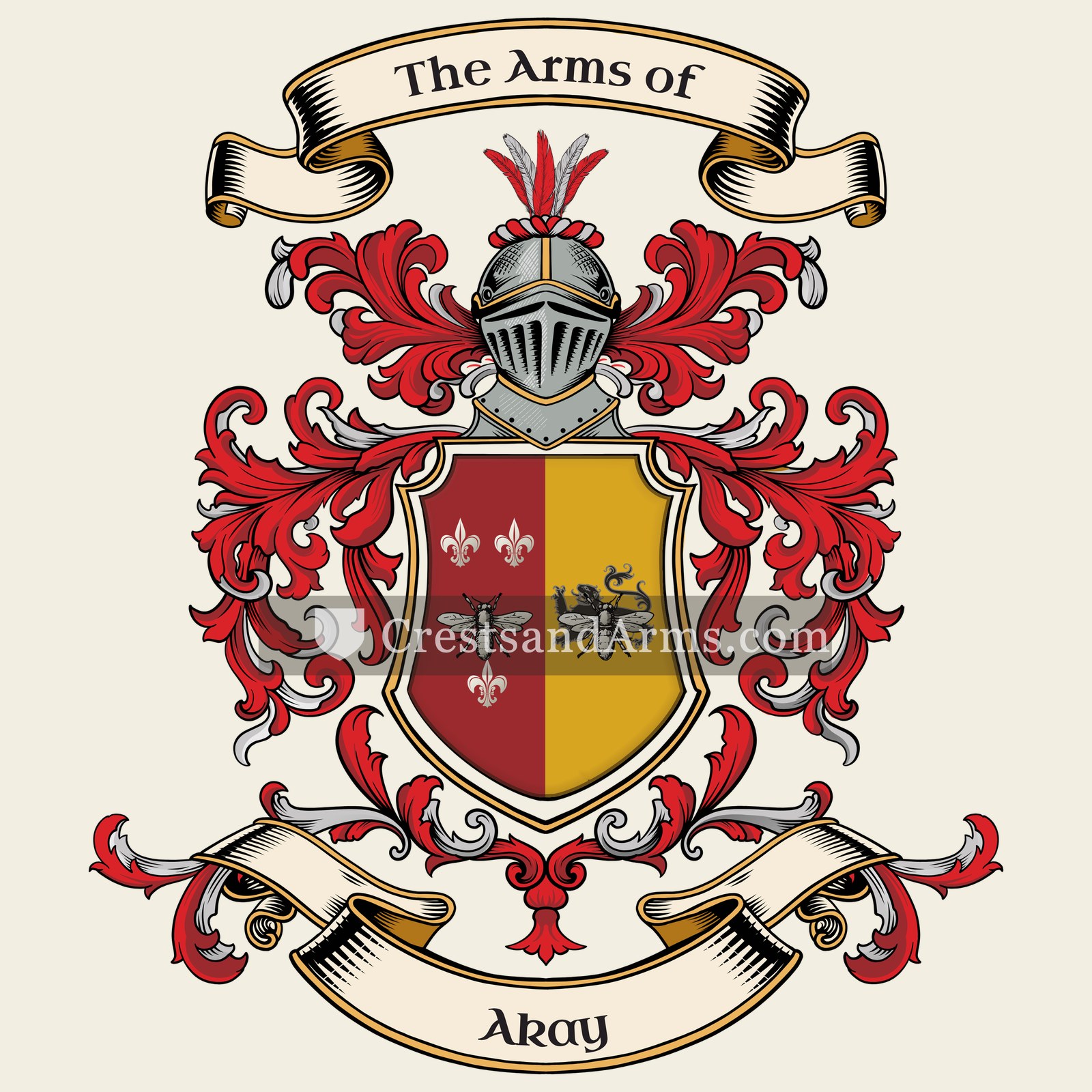 The Akay coat of arms, drawn from the recorded blazon
