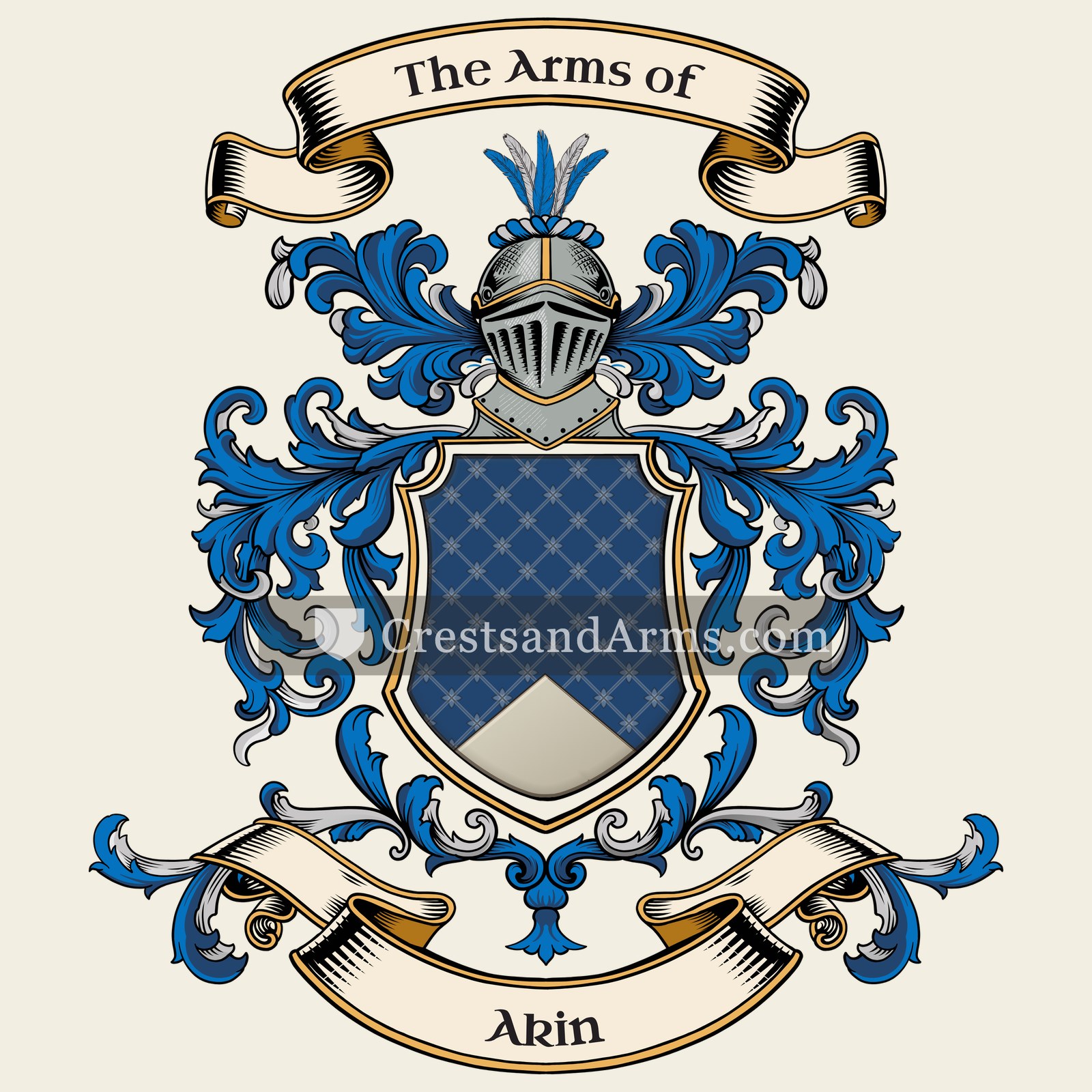 The Akin coat of arms, drawn from the recorded blazon