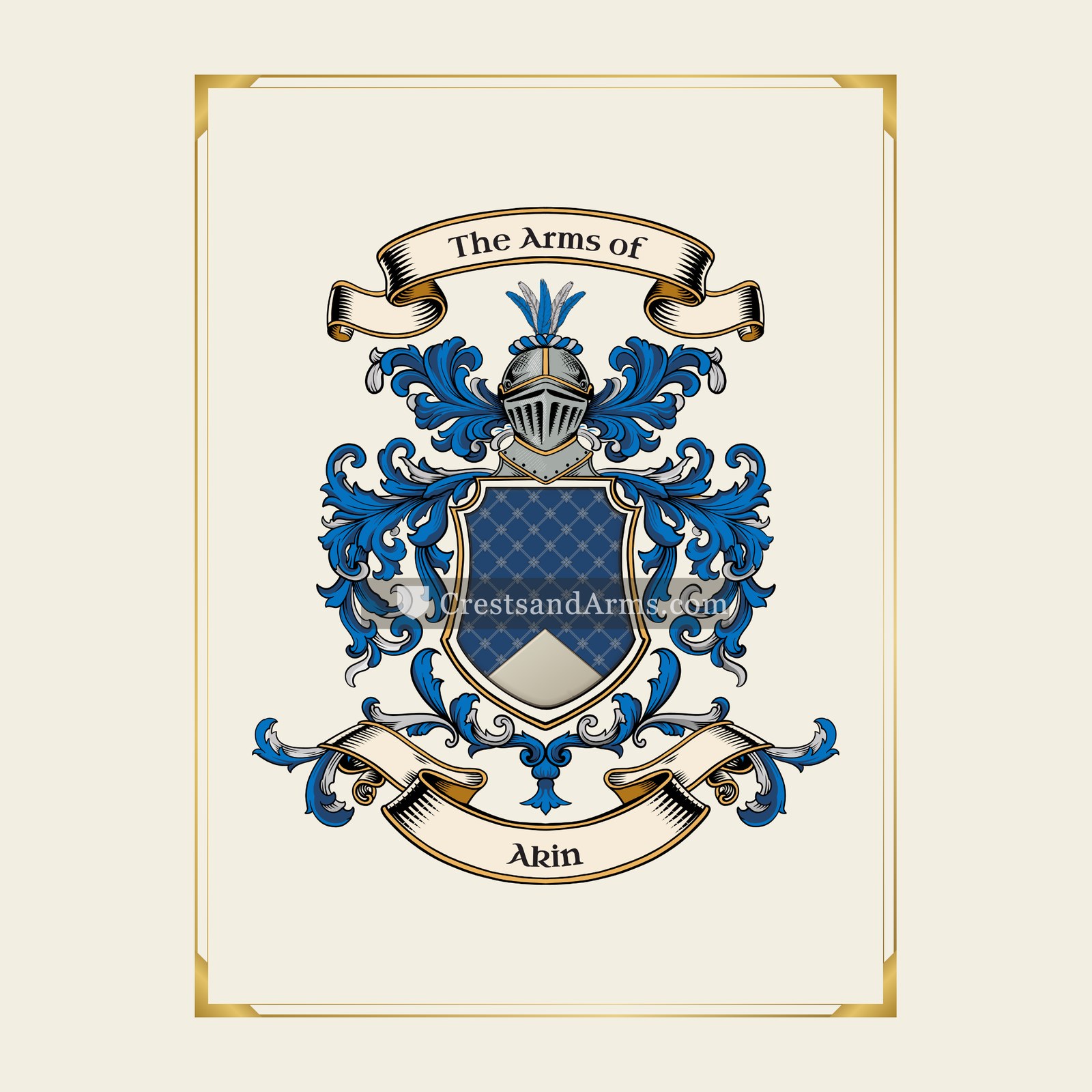 With gold border