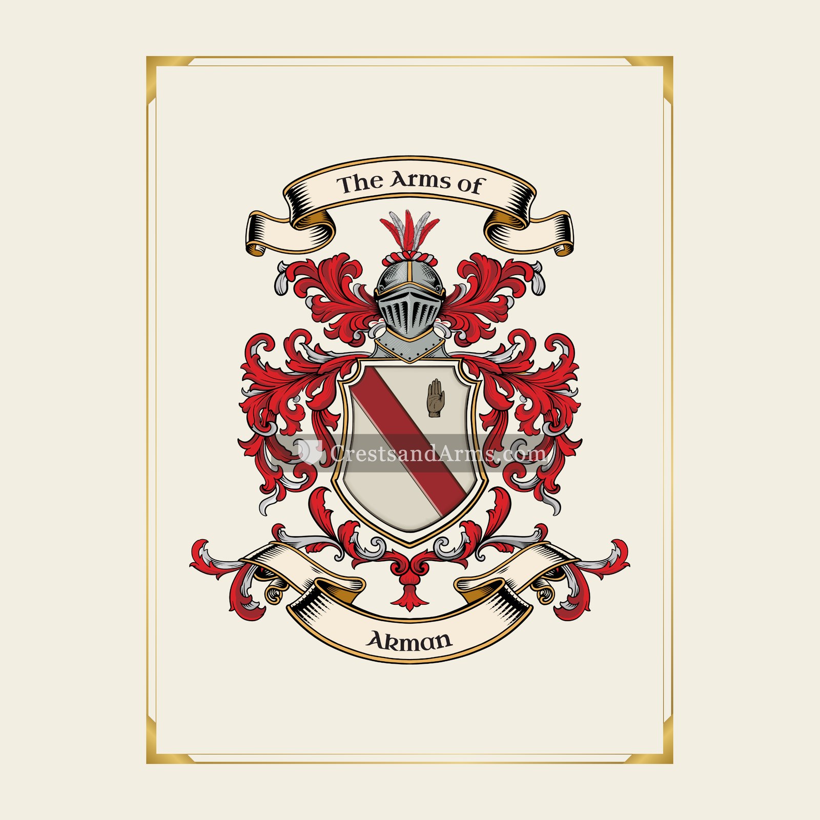 With gold border