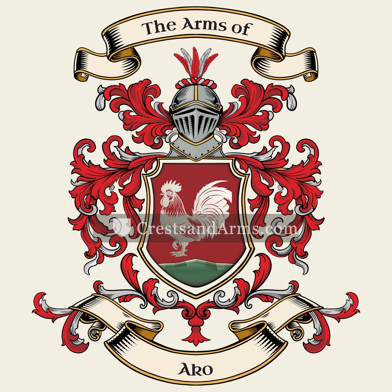 The Ako coat of arms, drawn from the recorded blazon