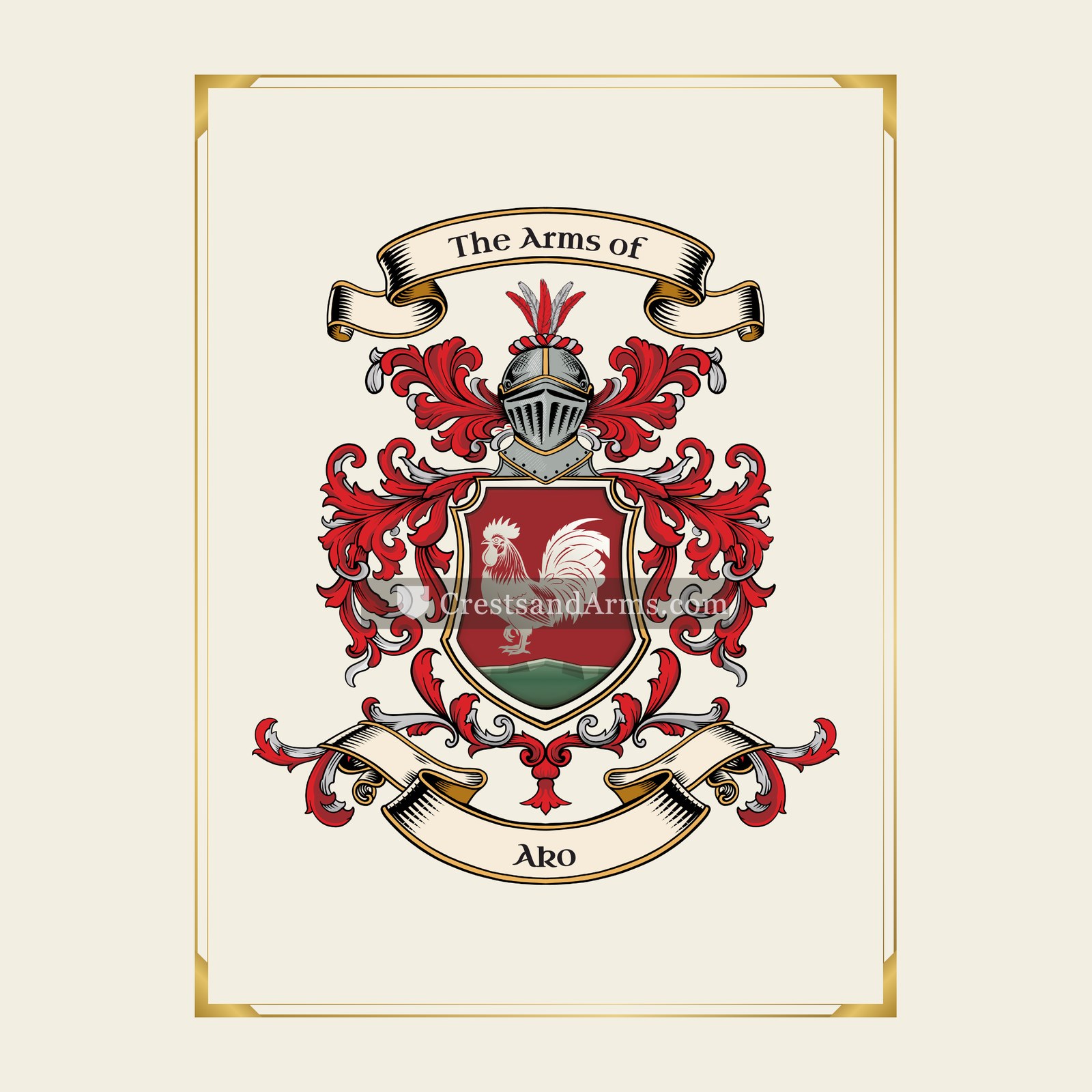 With gold border