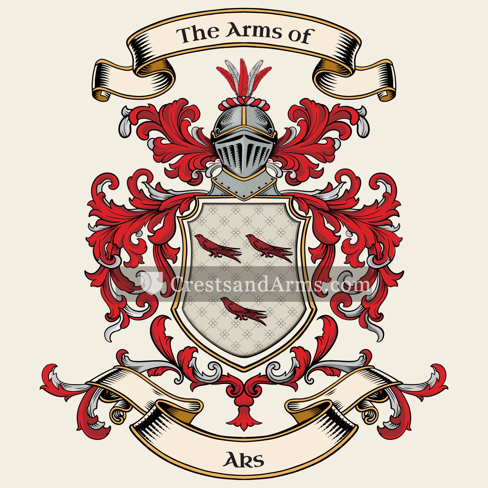 The Aks coat of arms, drawn from the recorded blazon