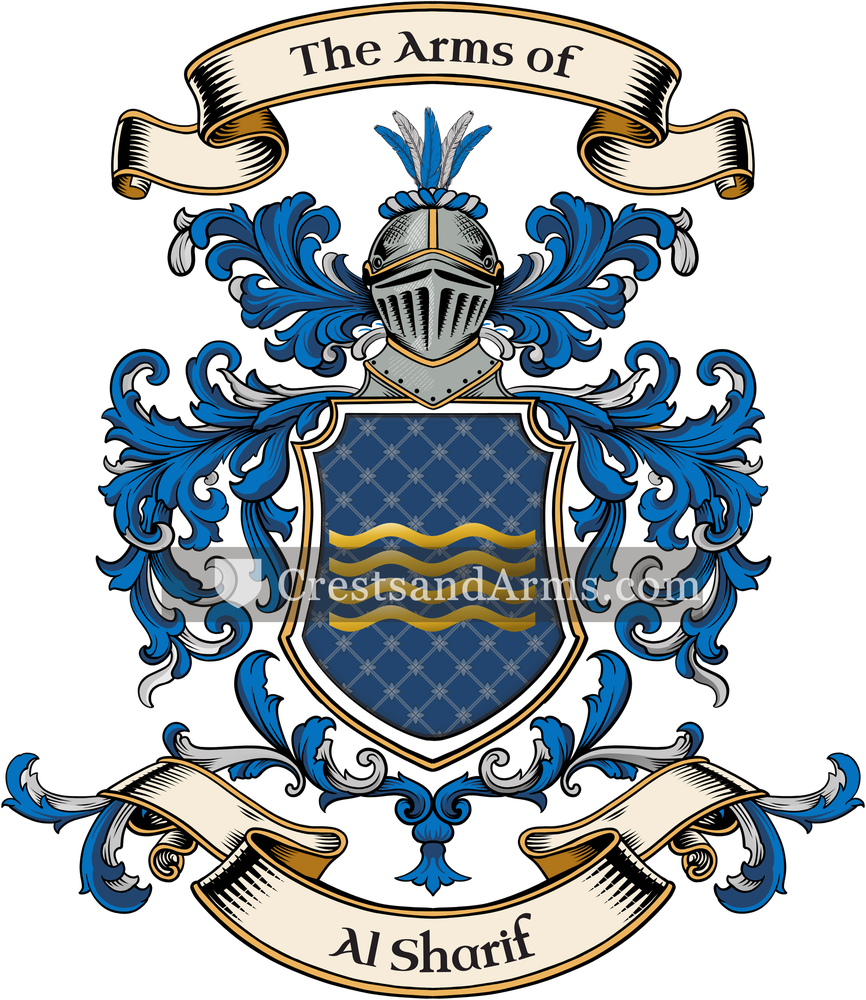 The Al Sharif coat of arms, drawn from the recorded blazon