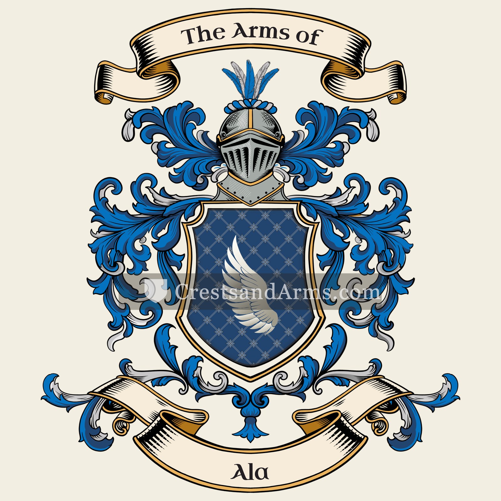 The Ala coat of arms, drawn from the recorded blazon