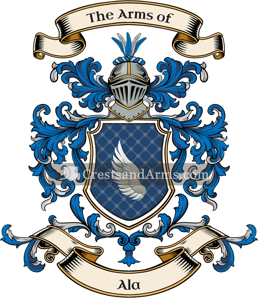 The Ala coat of arms, drawn from the recorded blazon