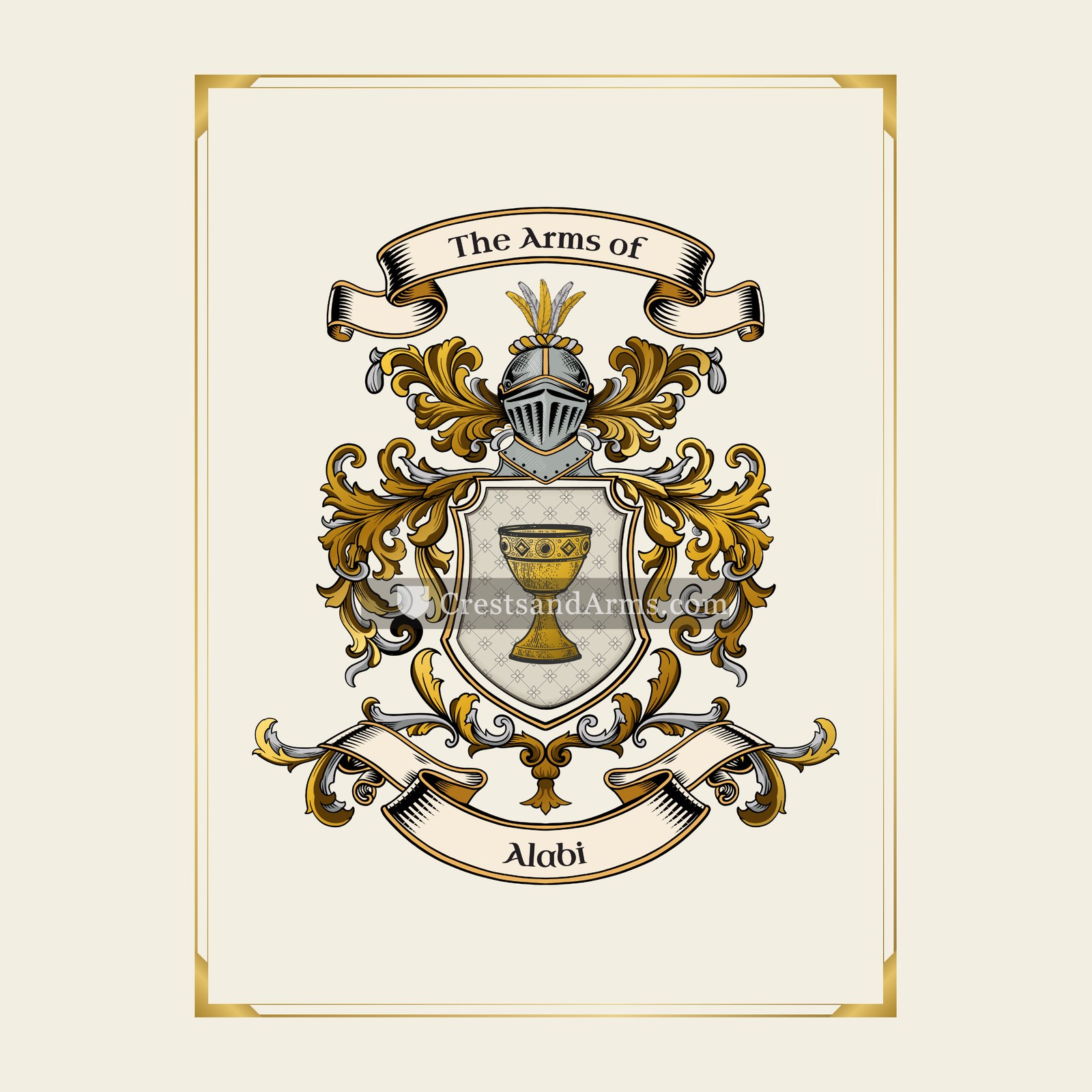 With gold border