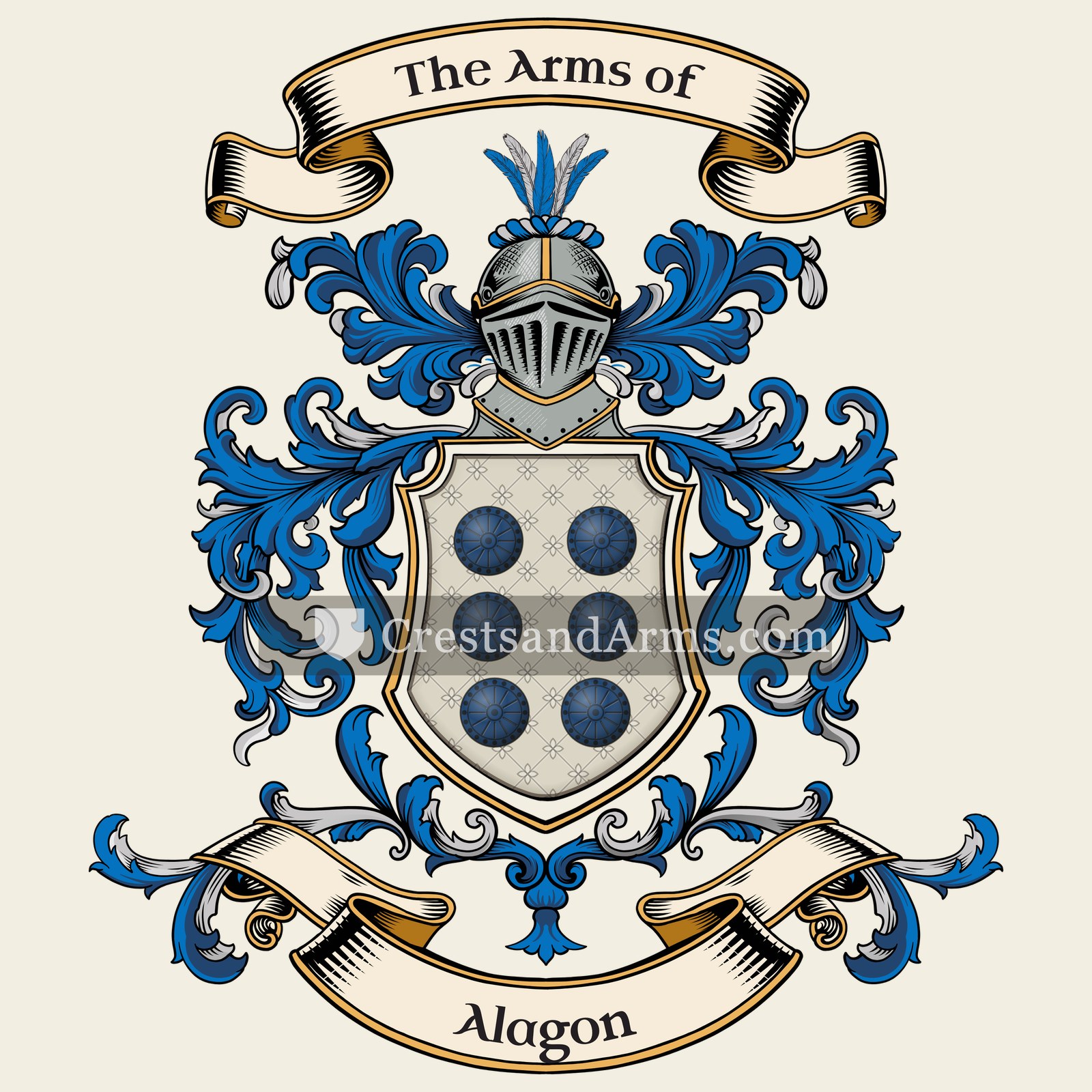 The Alagon coat of arms, drawn from the recorded blazon