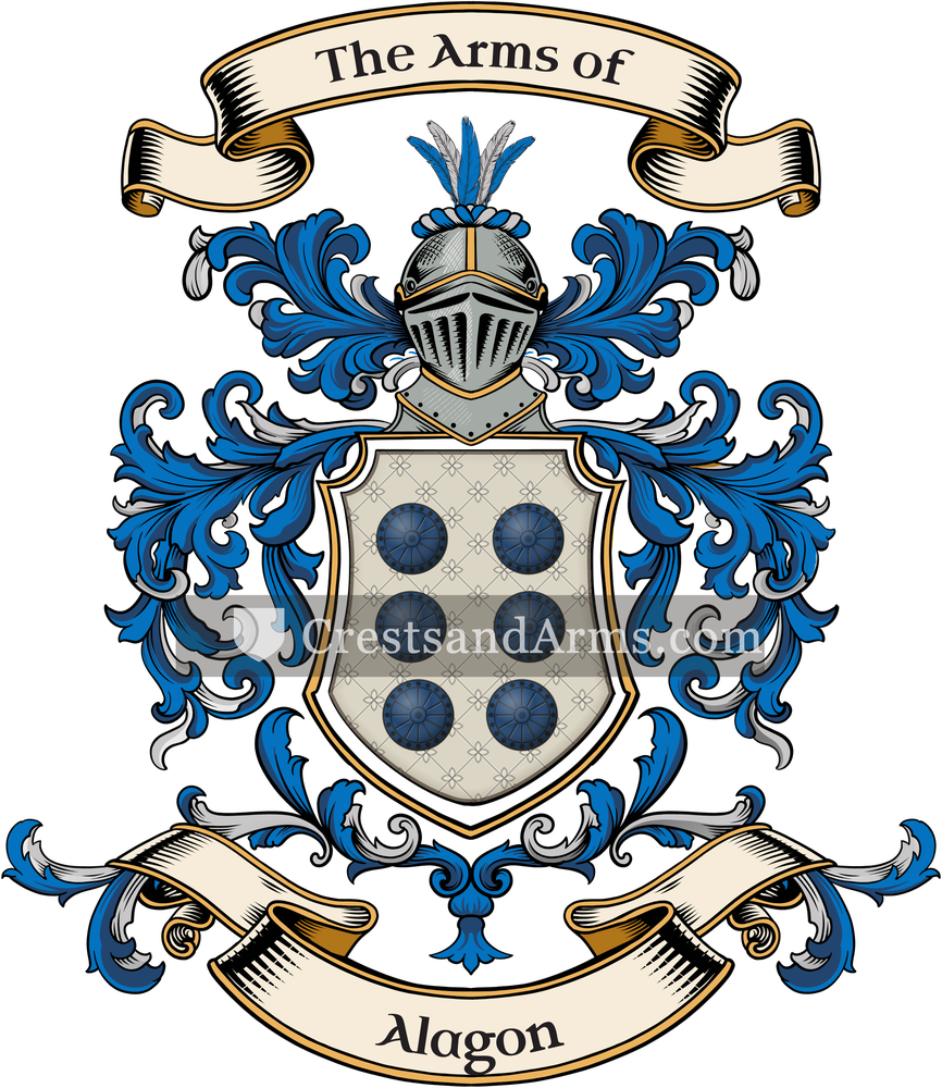 The Alagon coat of arms, drawn from the recorded blazon