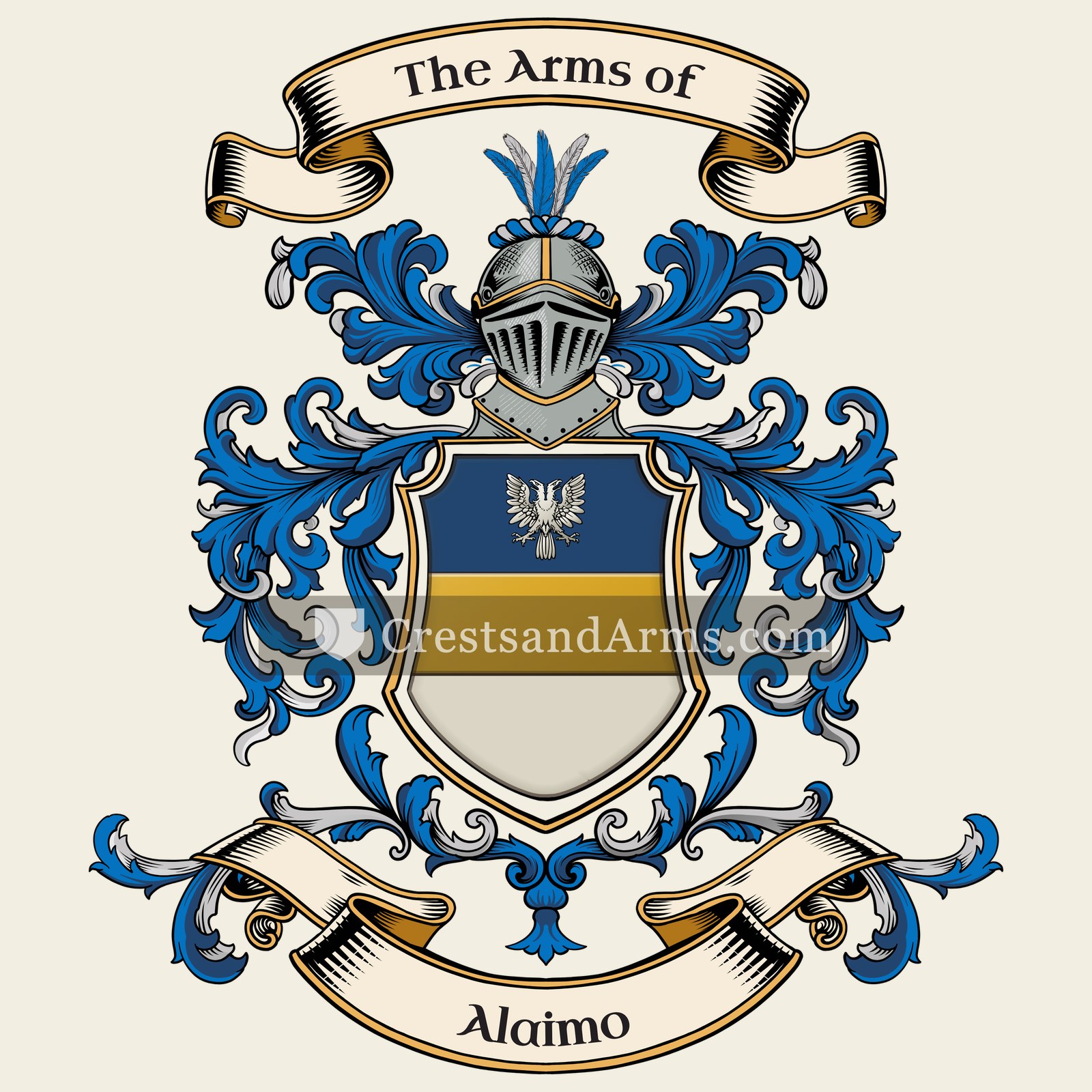 The Alaimo coat of arms, drawn from the recorded blazon