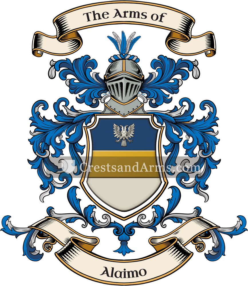 The Alaimo coat of arms, drawn from the recorded blazon