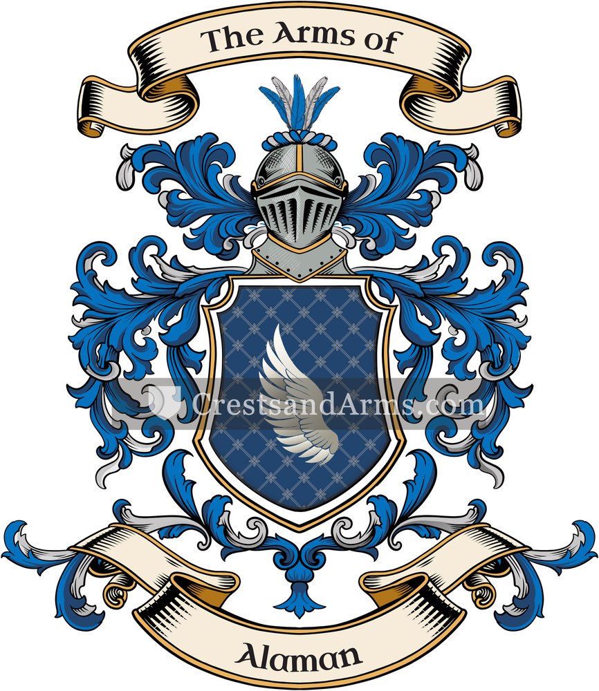 The Alaman coat of arms, drawn from the recorded blazon