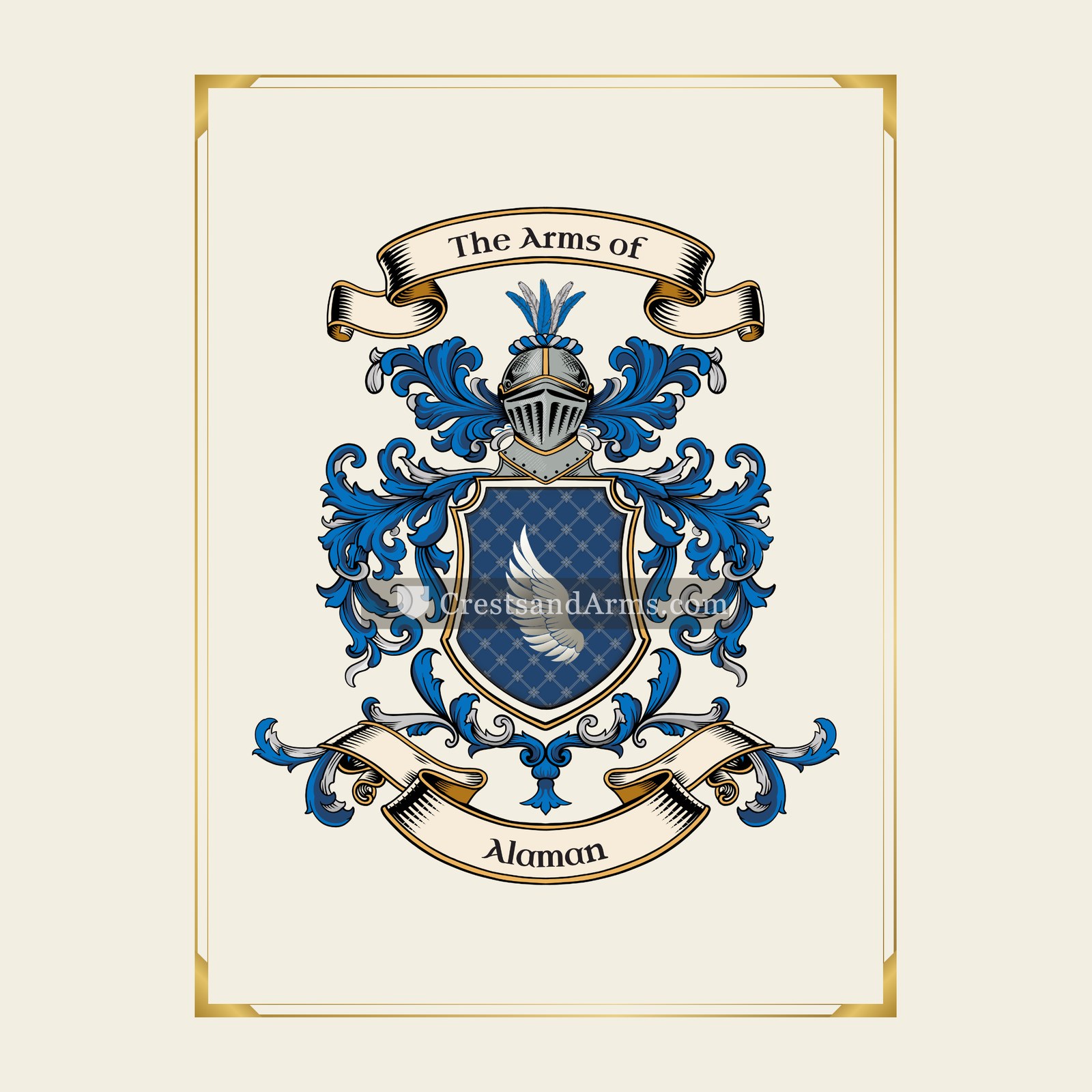 With gold border
