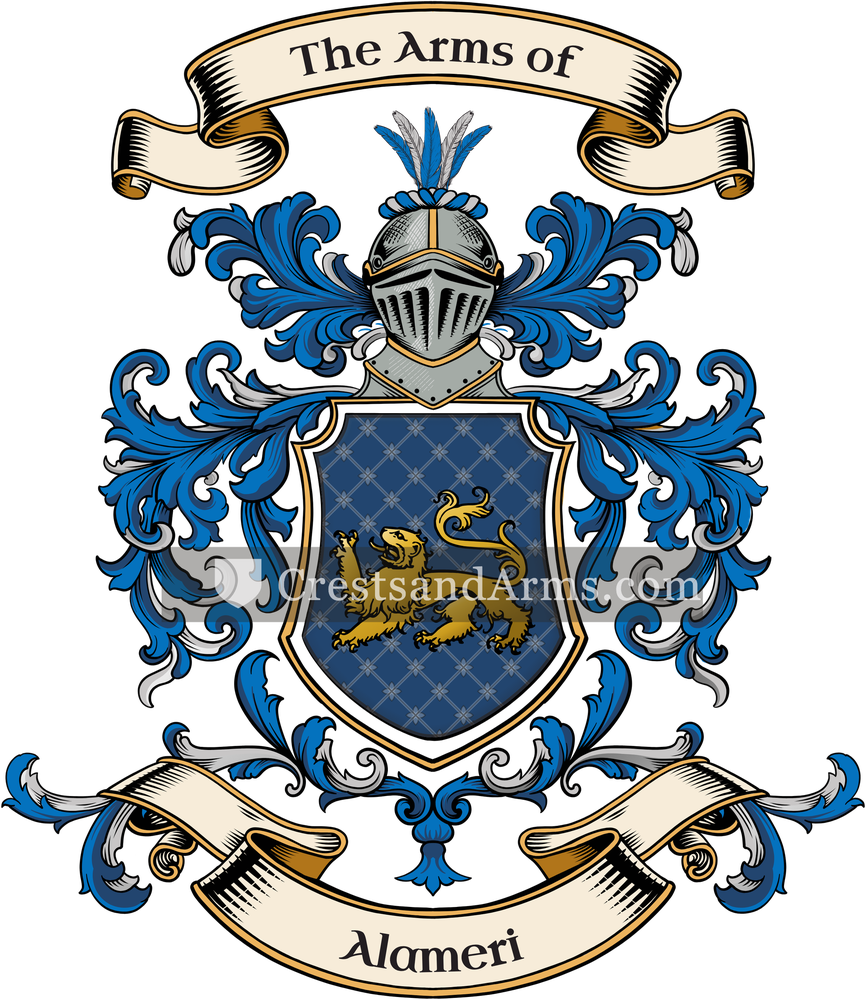 The Alameri coat of arms, drawn from the recorded blazon
