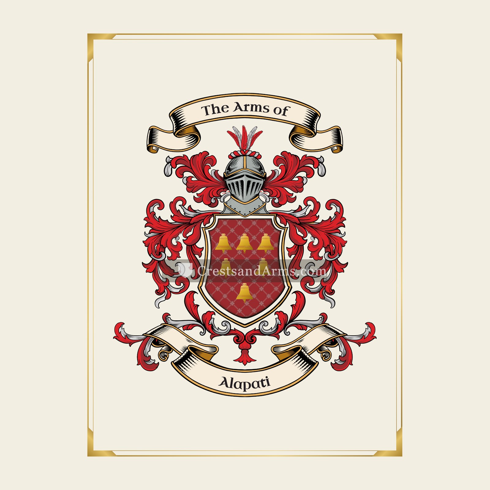 With gold border
