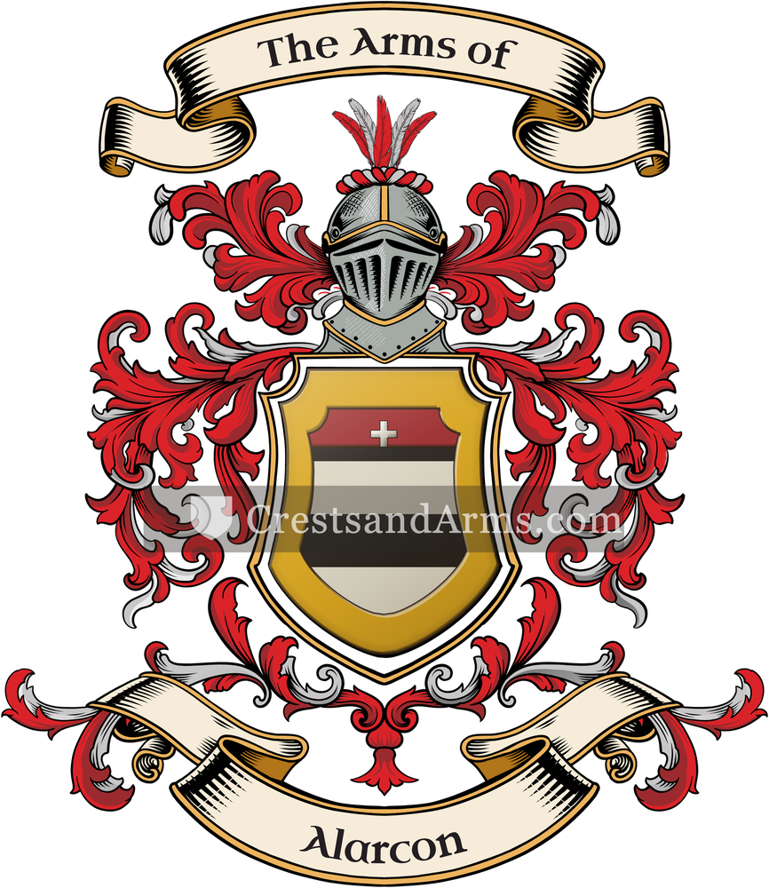 The Alarcon coat of arms, drawn from the recorded blazon