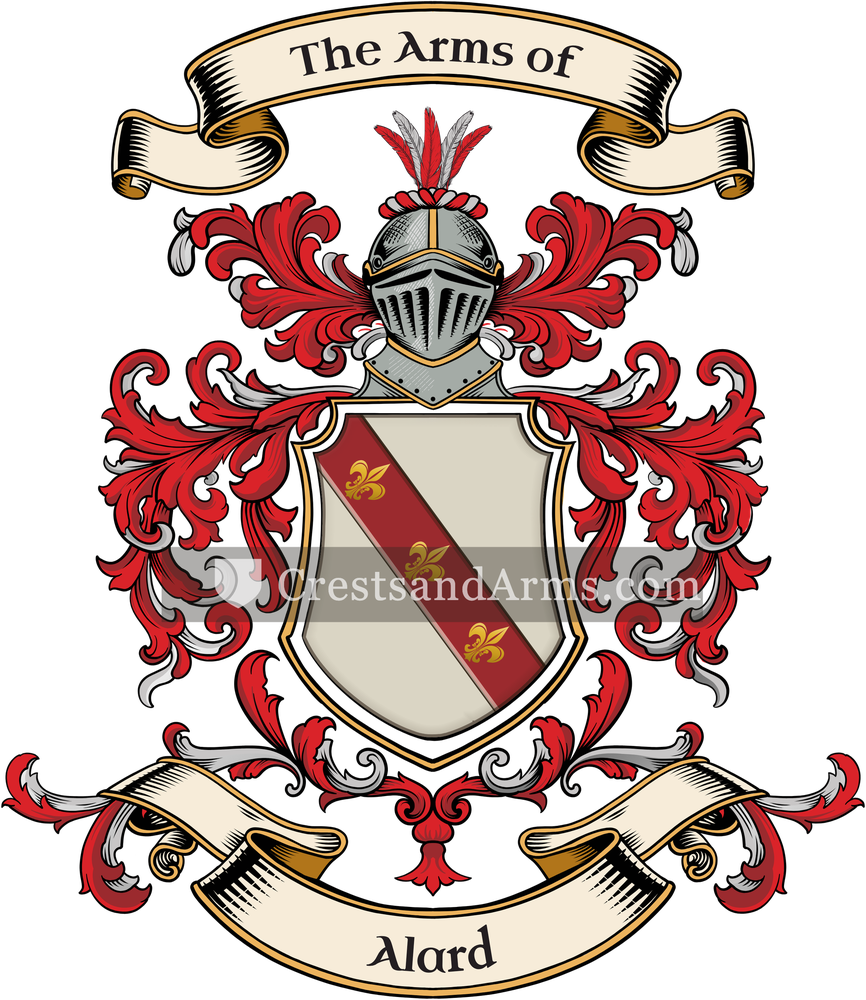 The Alard coat of arms, drawn from the recorded blazon