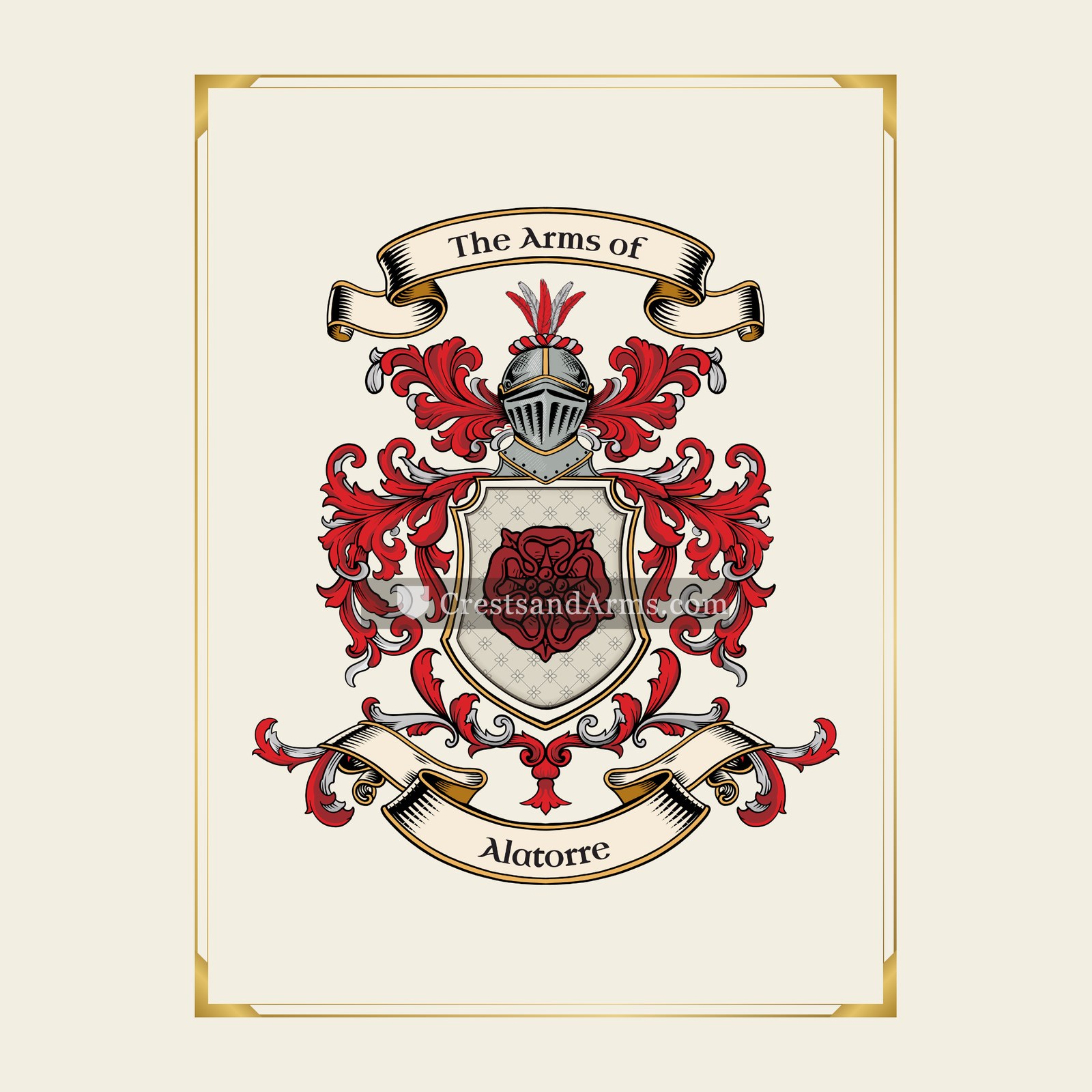 With gold border