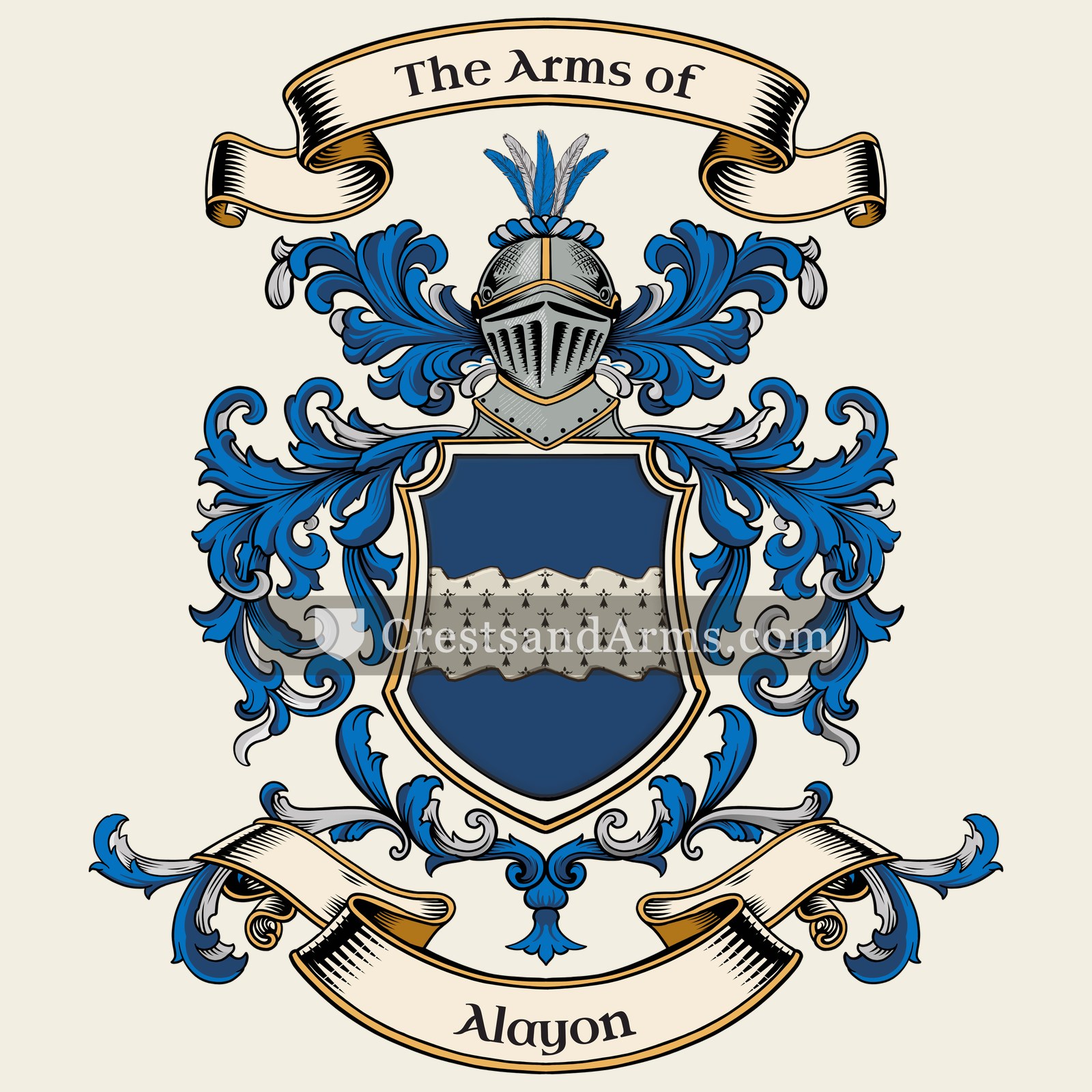 The Alayon coat of arms, drawn from the recorded blazon