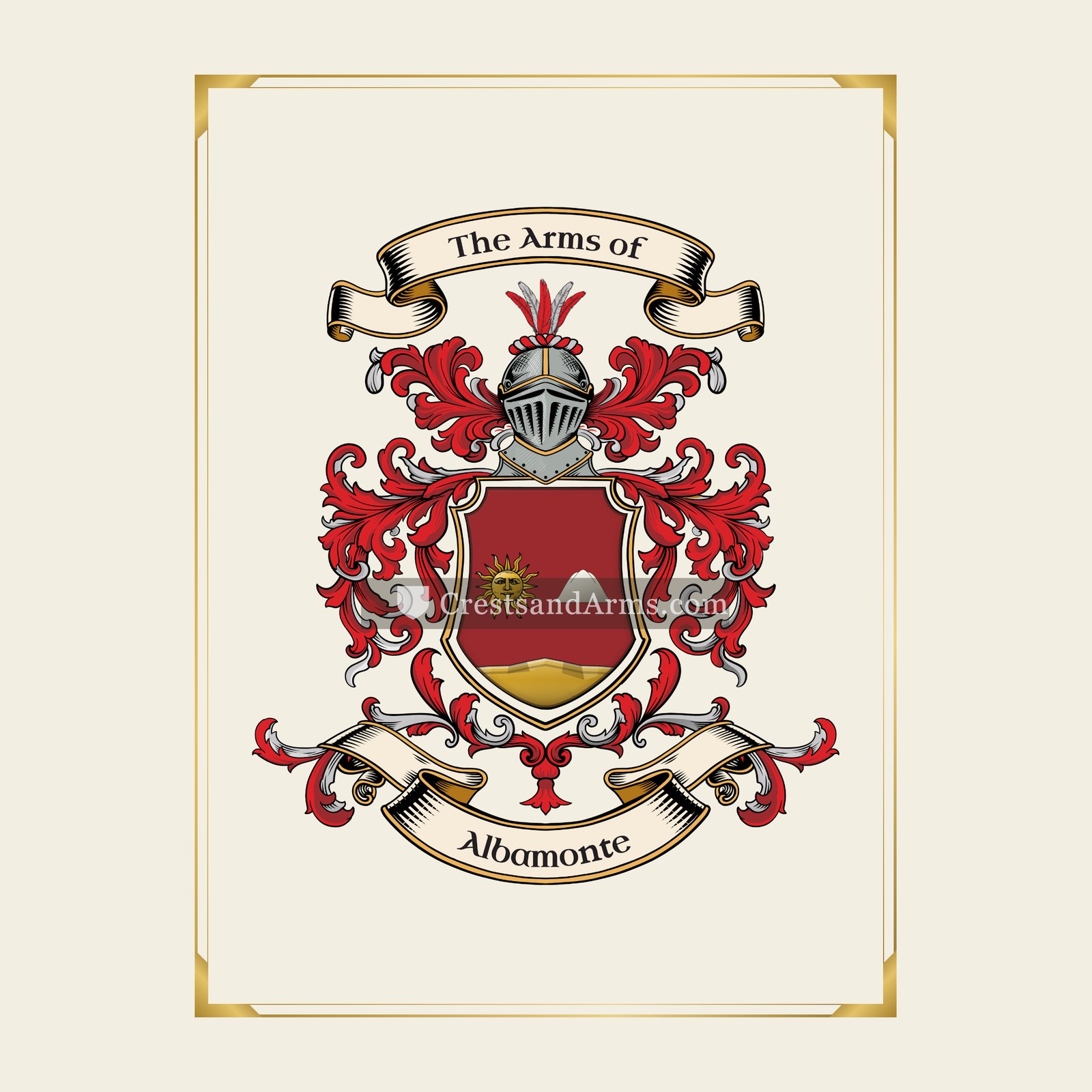 With gold border