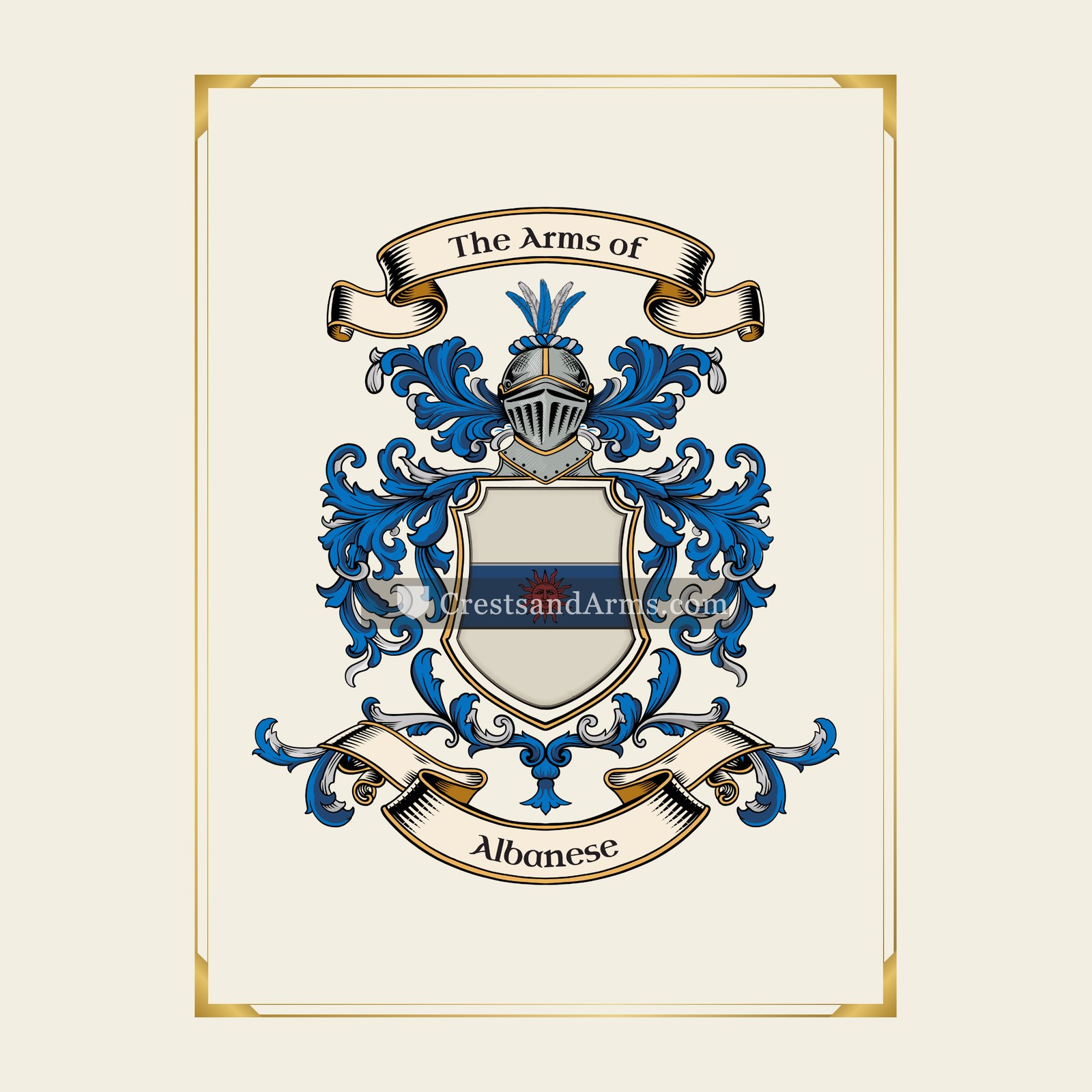 With gold border