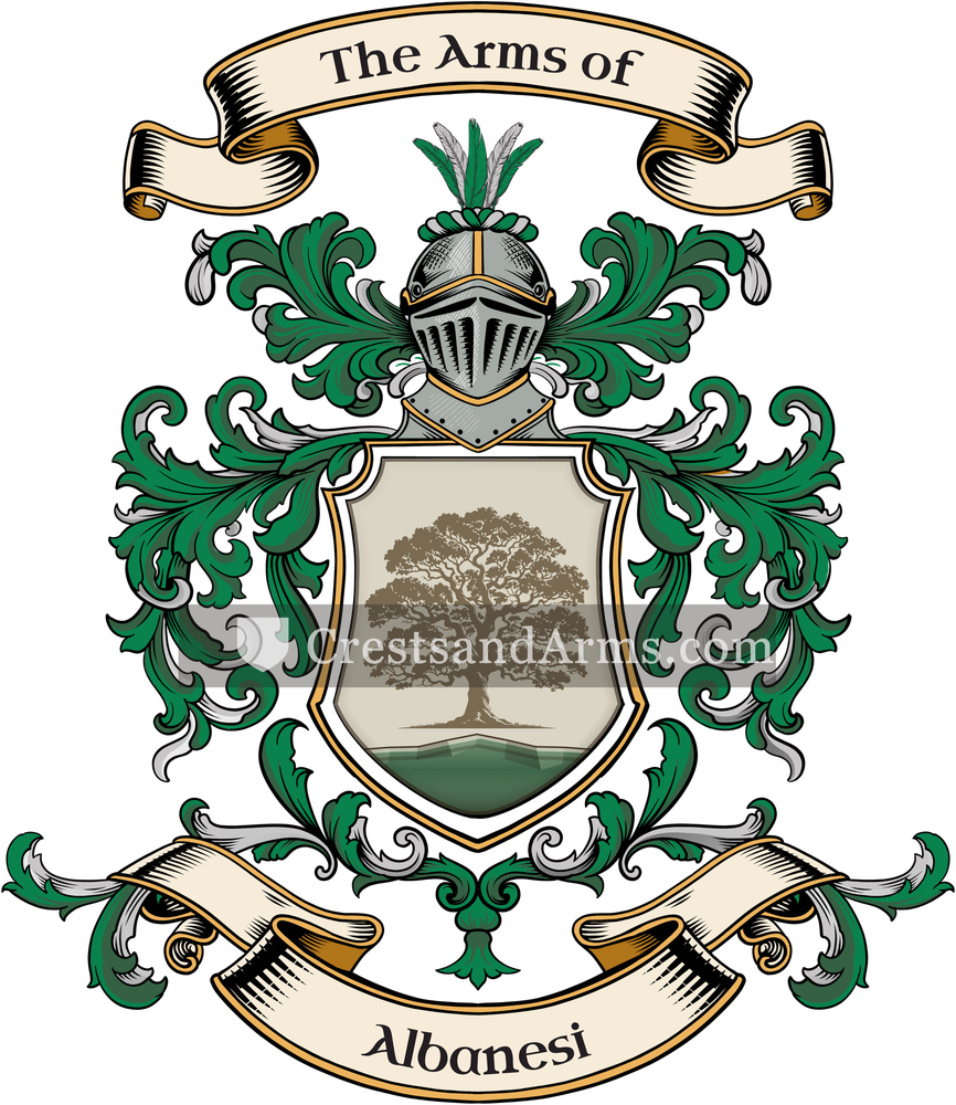 The Albanesi coat of arms, drawn from the recorded blazon