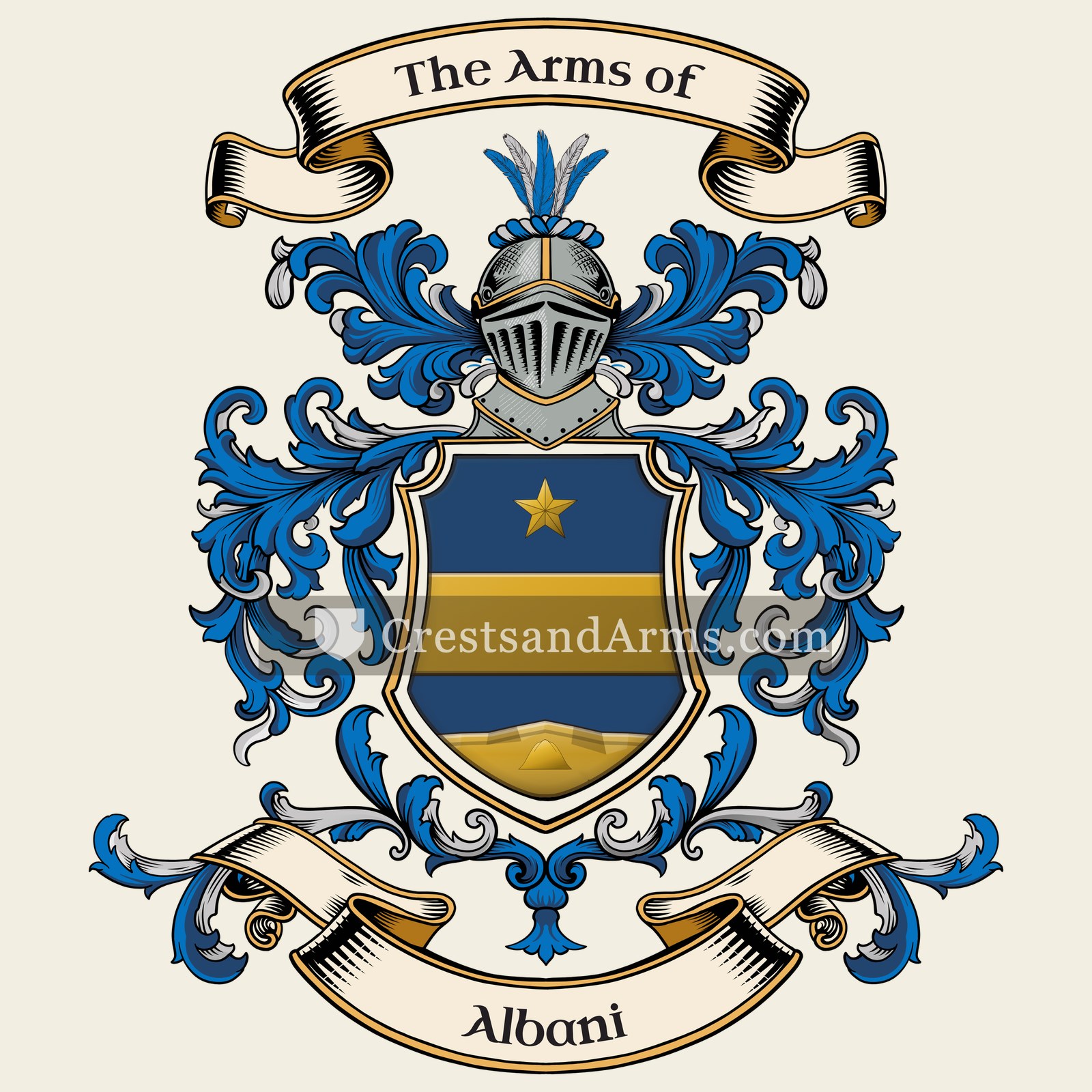 The Albani coat of arms, drawn from the recorded blazon