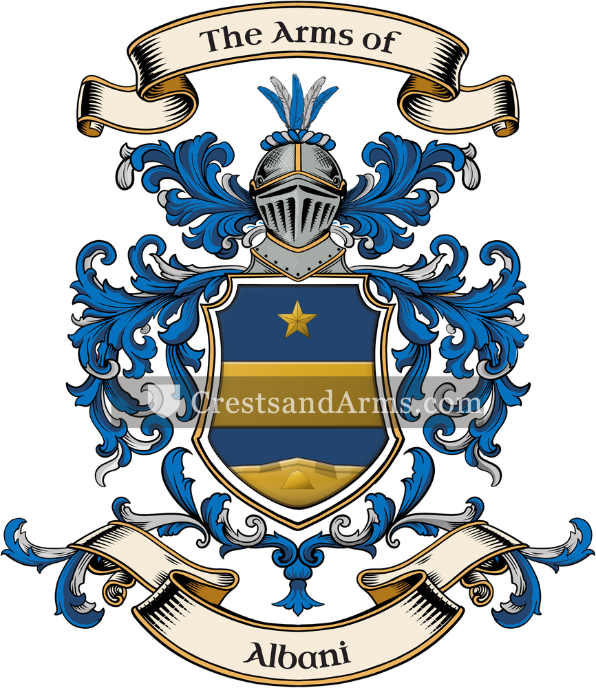 The Albani coat of arms, drawn from the recorded blazon
