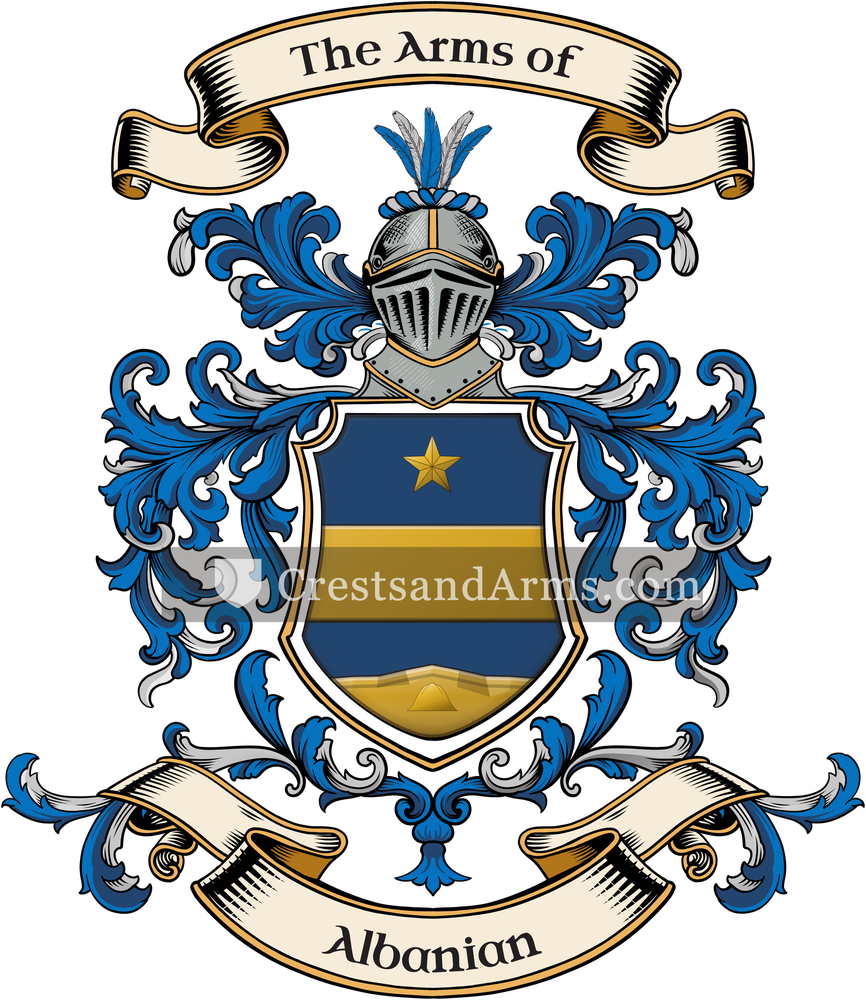 The Albanian coat of arms, drawn from the recorded blazon