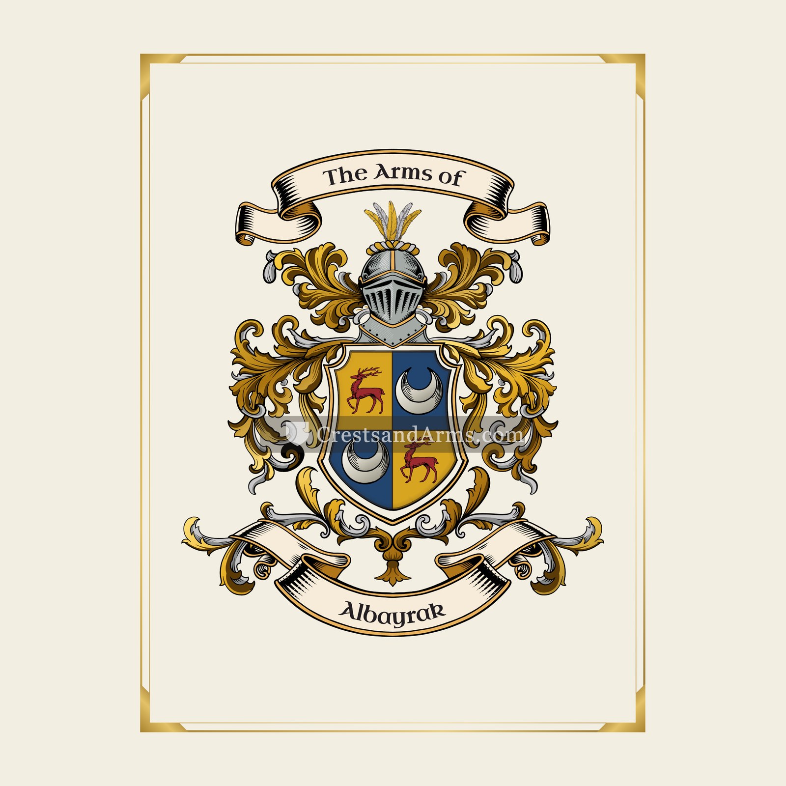 With gold border