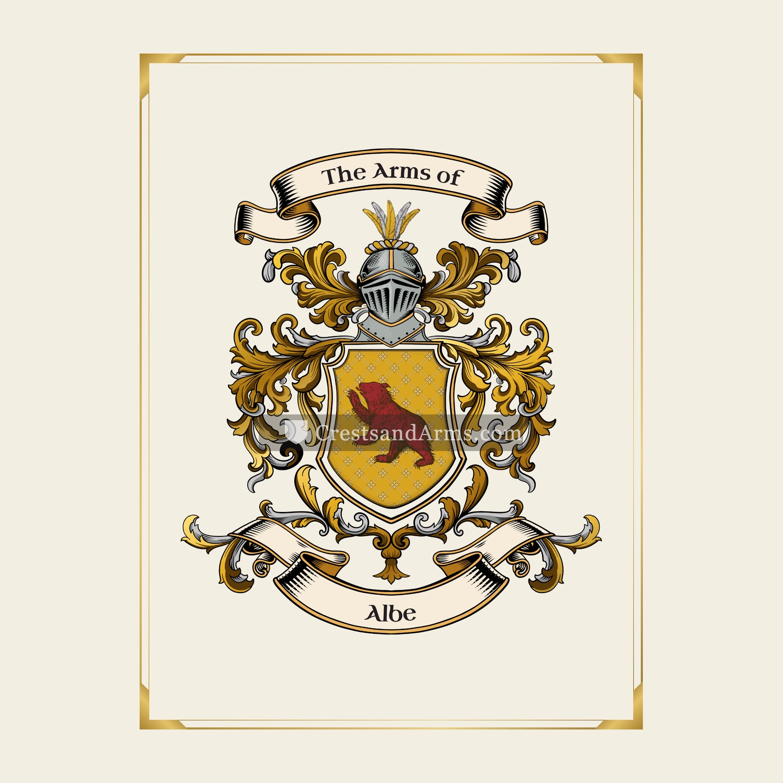With gold border