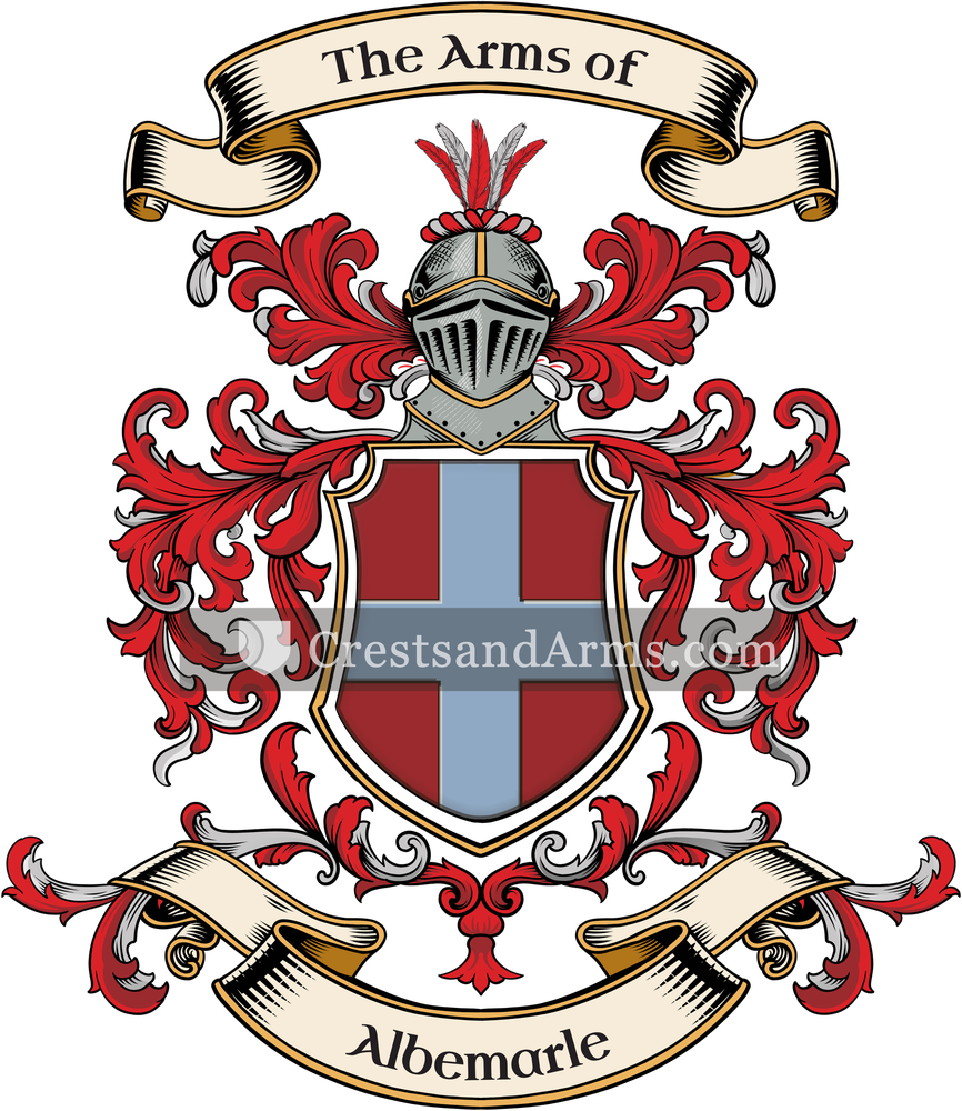 The Albemarle coat of arms, drawn from the recorded blazon