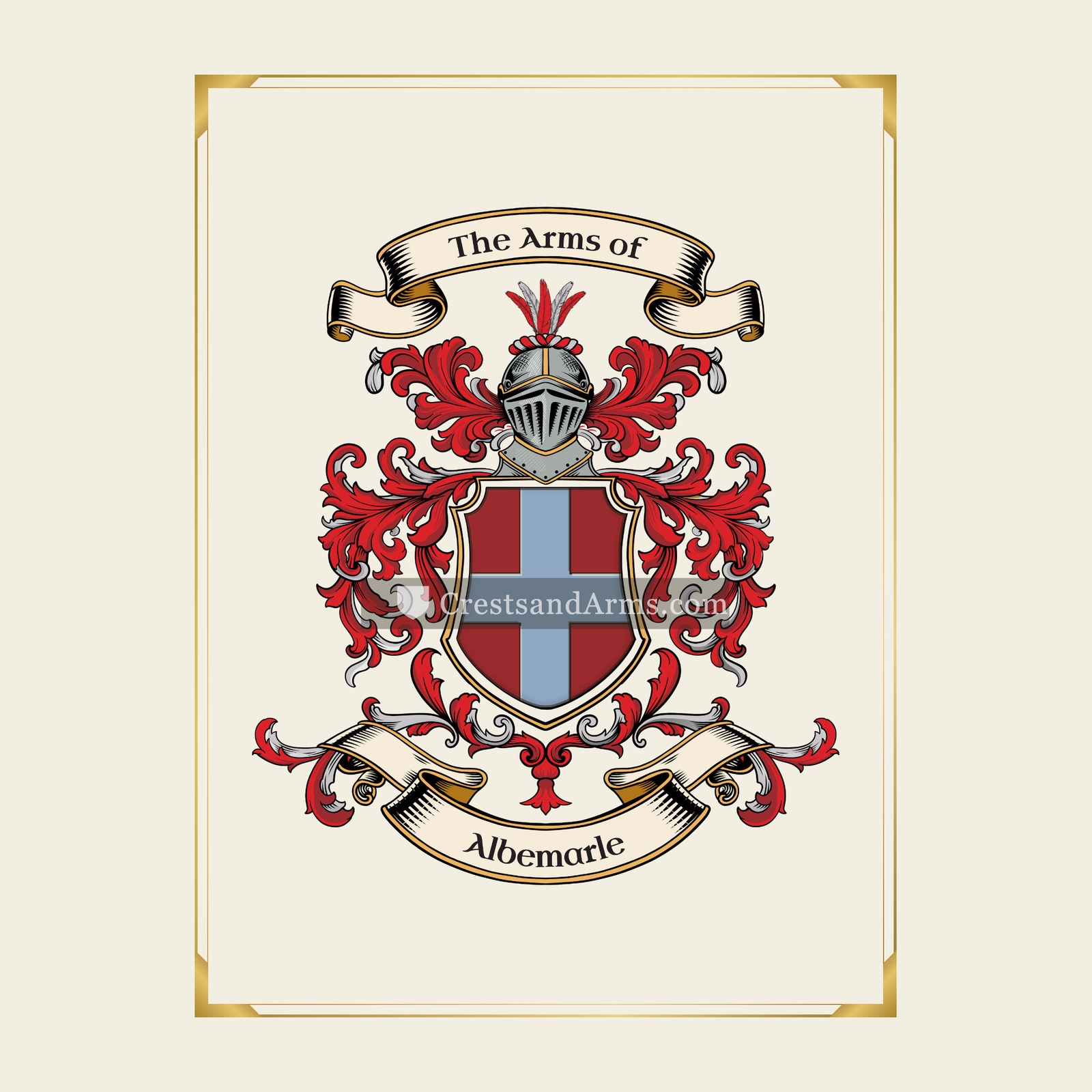 With gold border