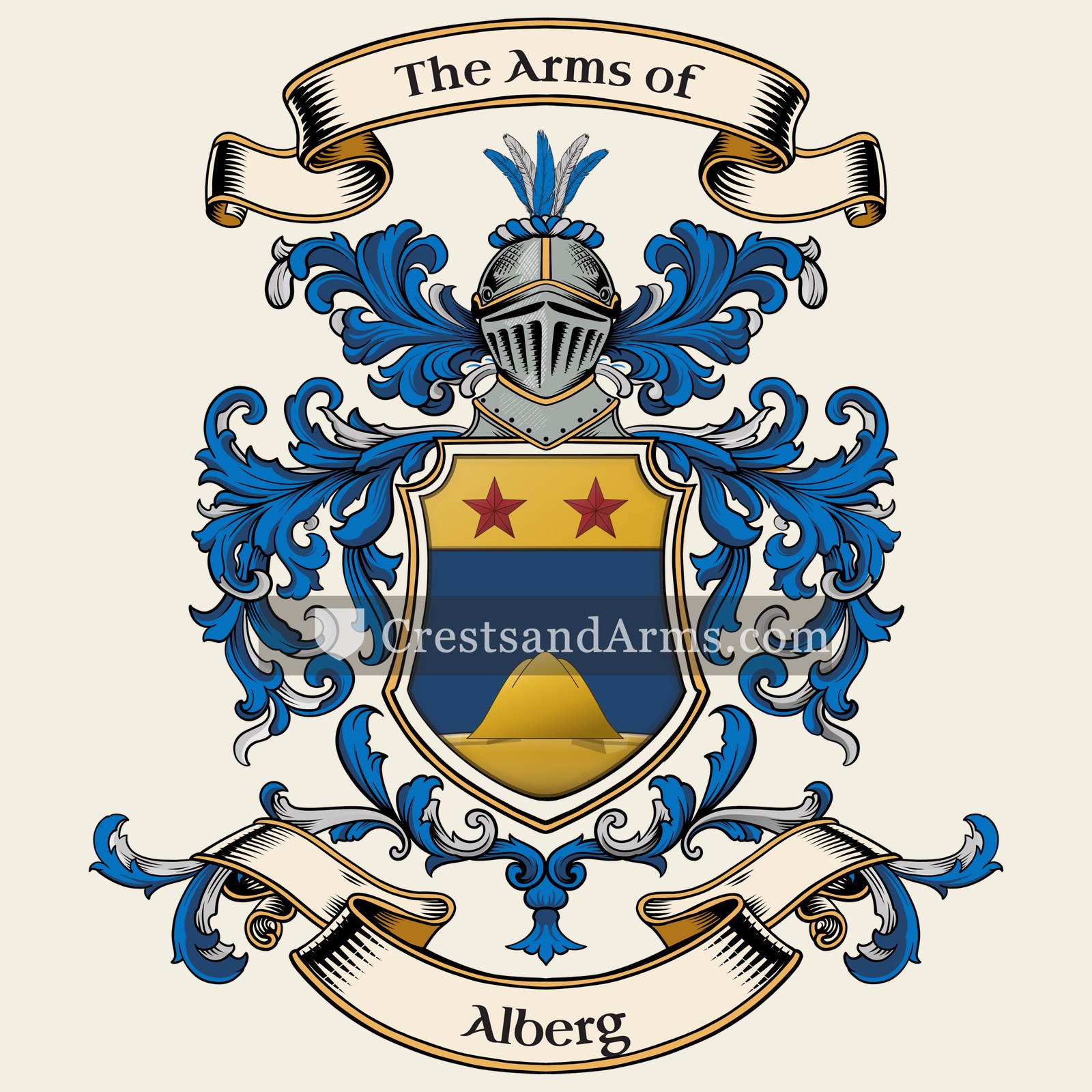 The Alberg coat of arms, drawn from the recorded blazon