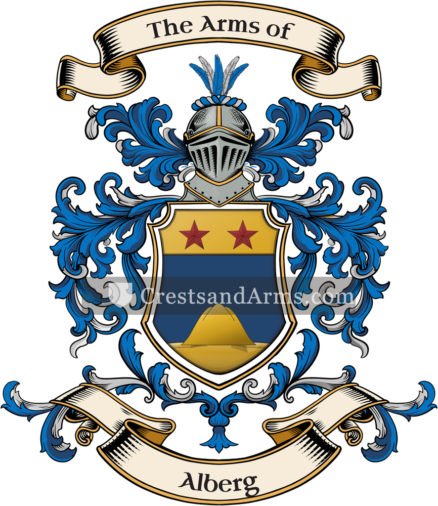 The Alberg coat of arms, drawn from the recorded blazon
