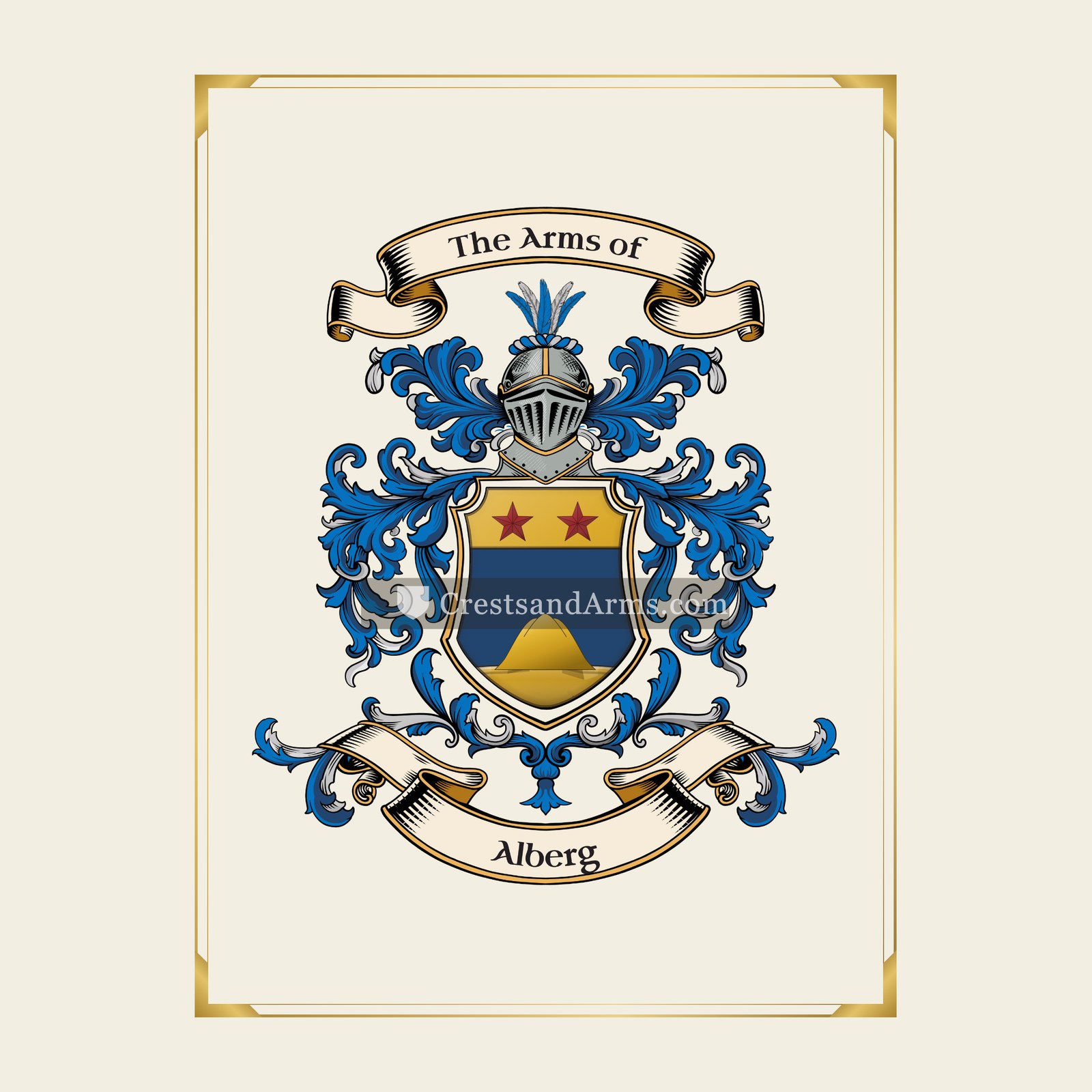 With gold border