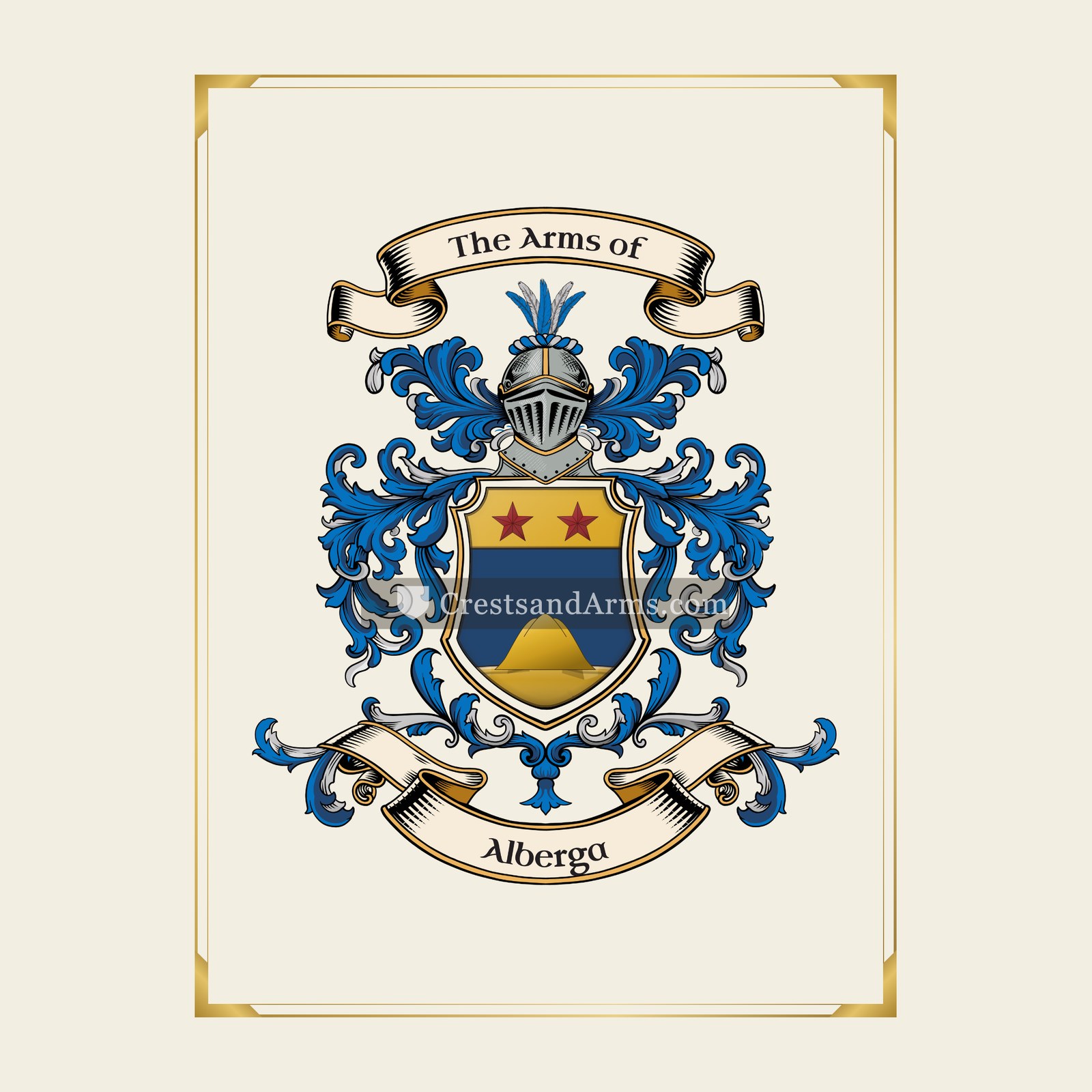 With gold border