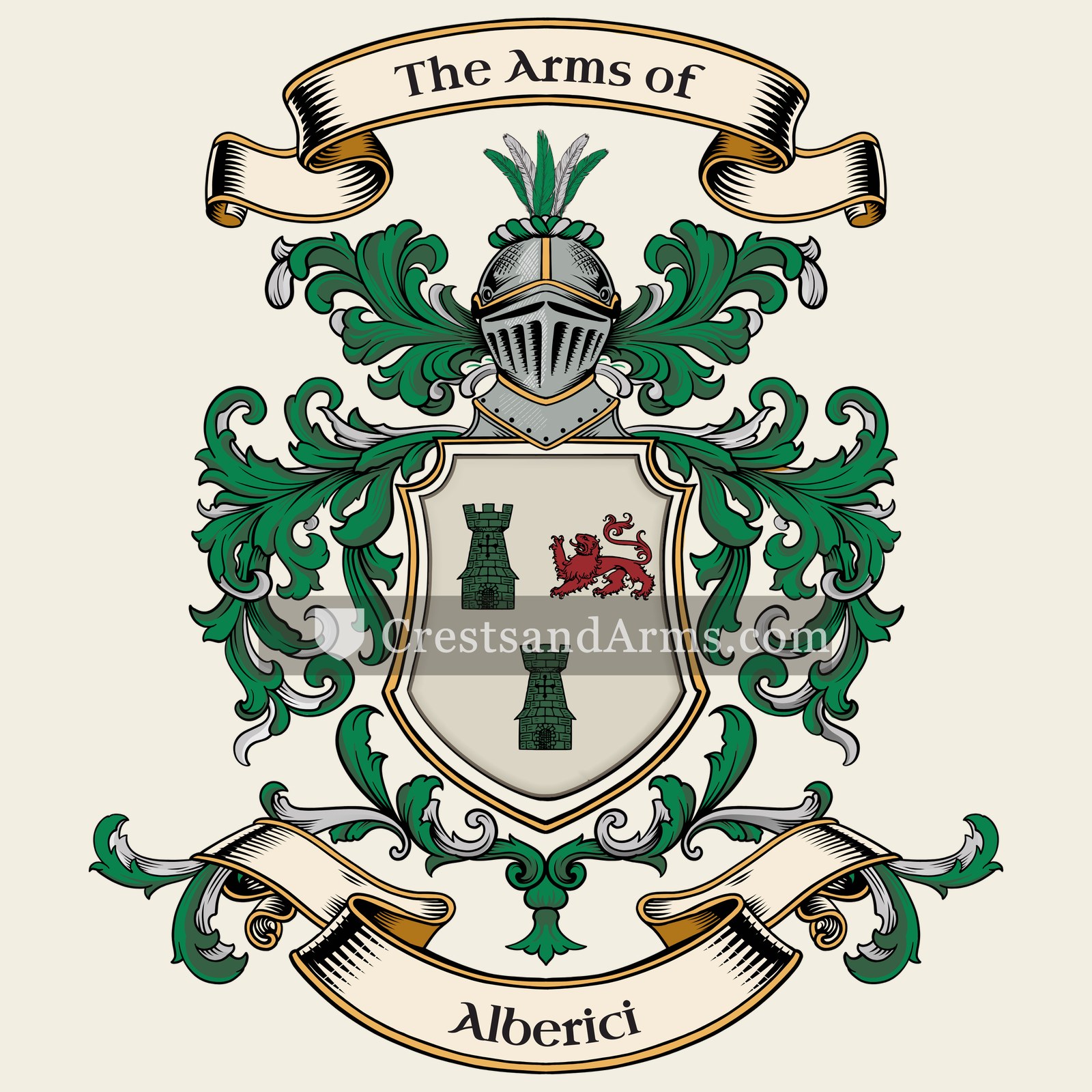 The Alberici coat of arms, drawn from the recorded blazon