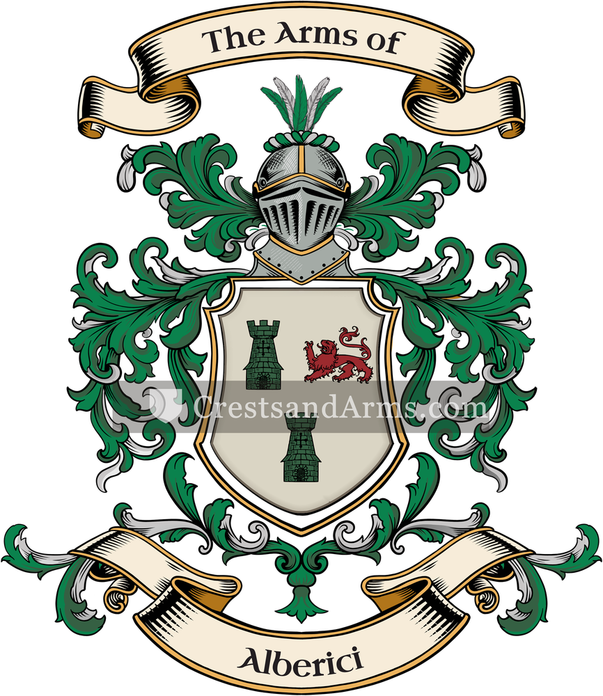 The Alberici coat of arms, drawn from the recorded blazon
