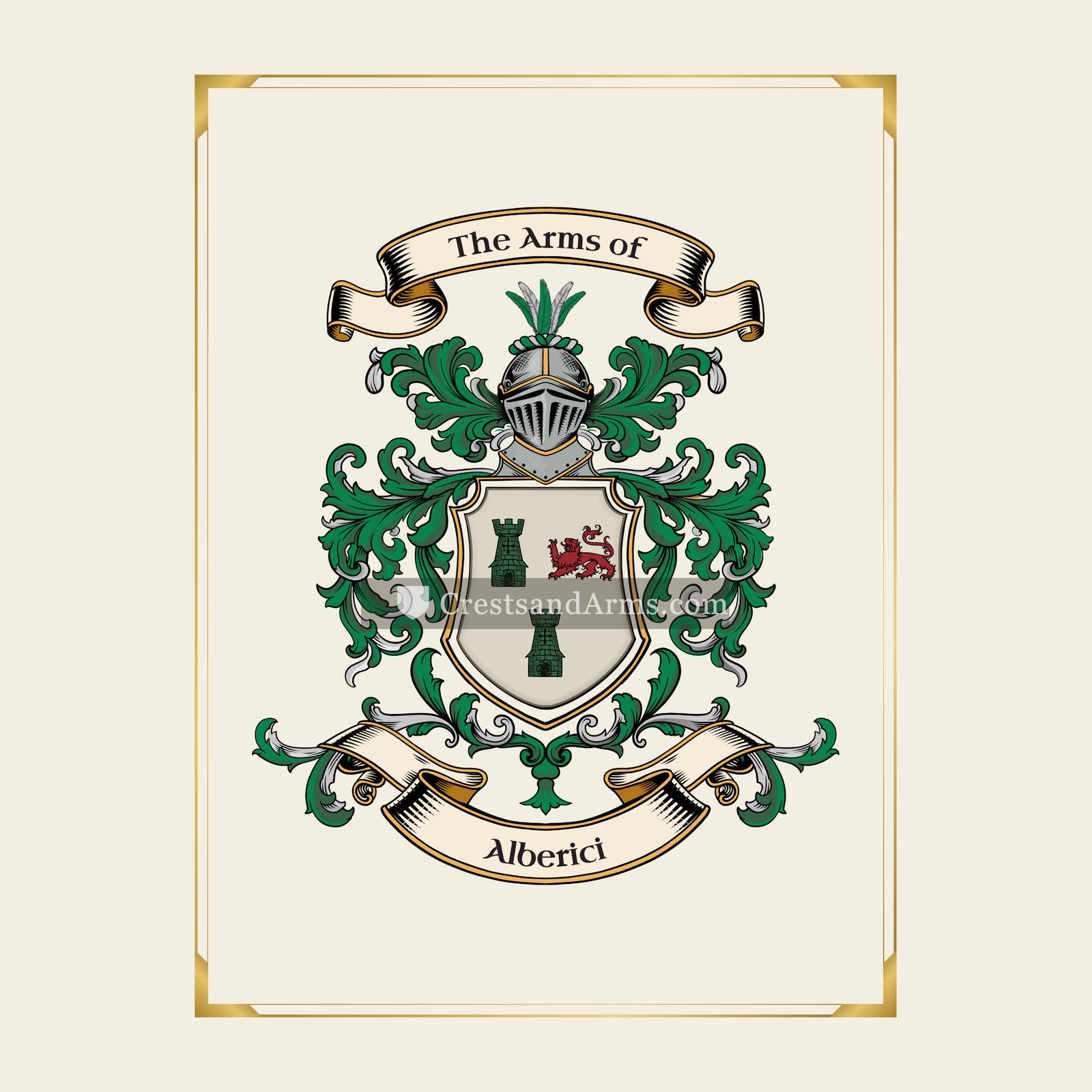 With gold border