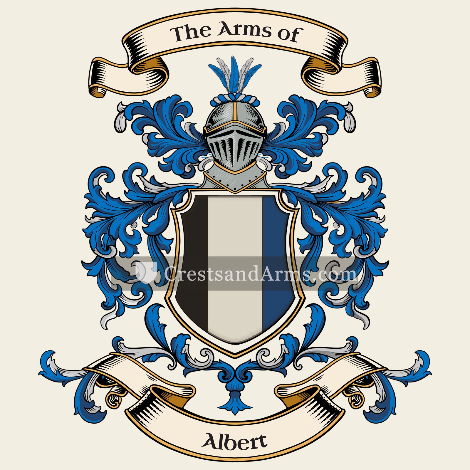 The Albert coat of arms, drawn from the recorded blazon