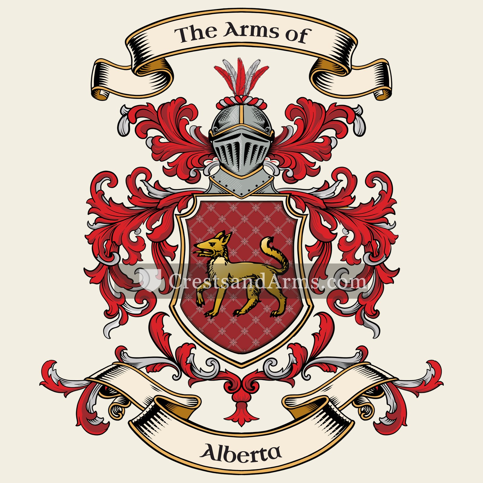 The Alberta coat of arms, drawn from the recorded blazon