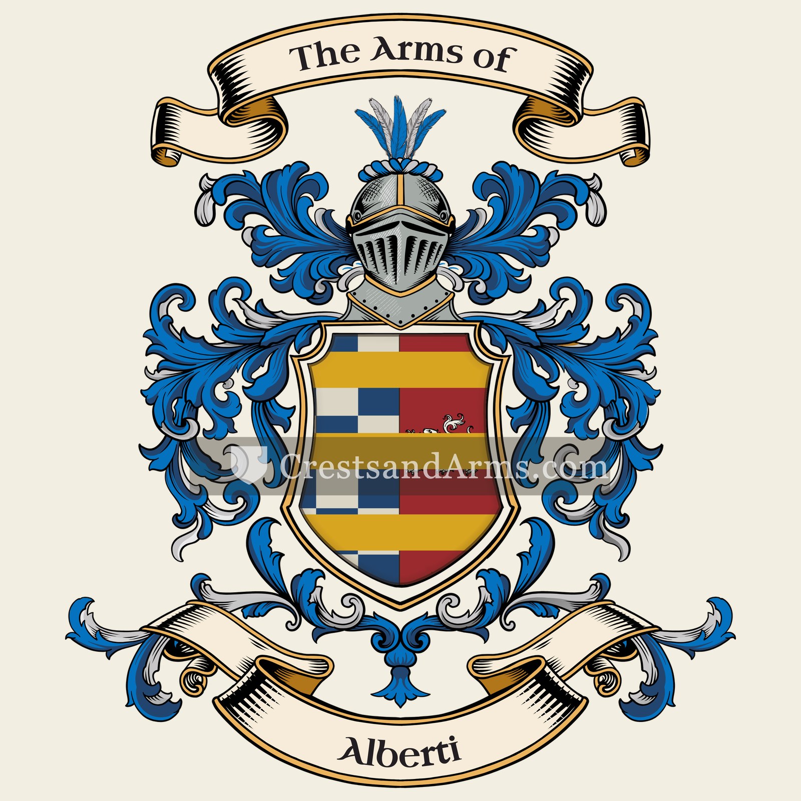 The Alberti coat of arms, drawn from the recorded blazon