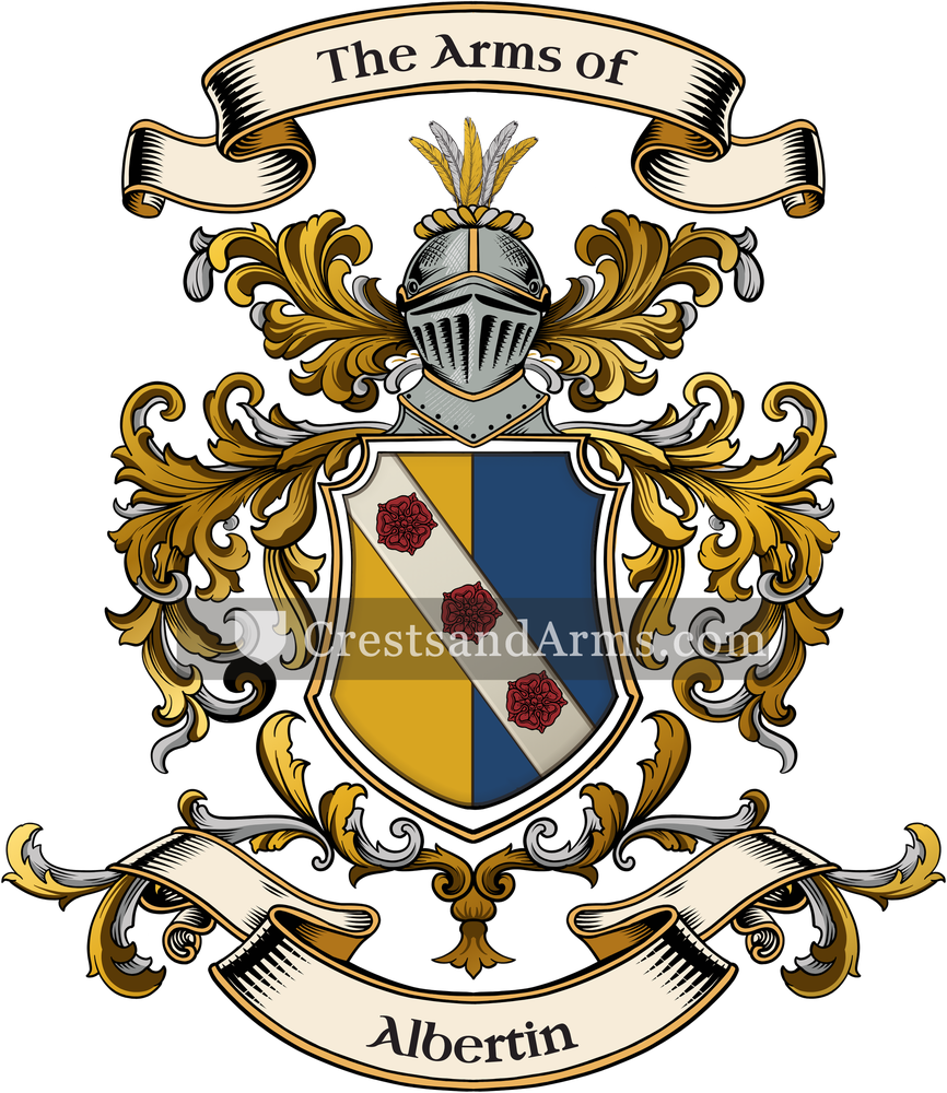 The Albertin coat of arms, drawn from the recorded blazon